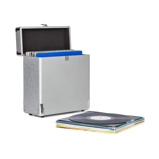 auna-vinylbox-schallplattenkoffer-f-r-30x-12-lps-aluminium-silber image 1