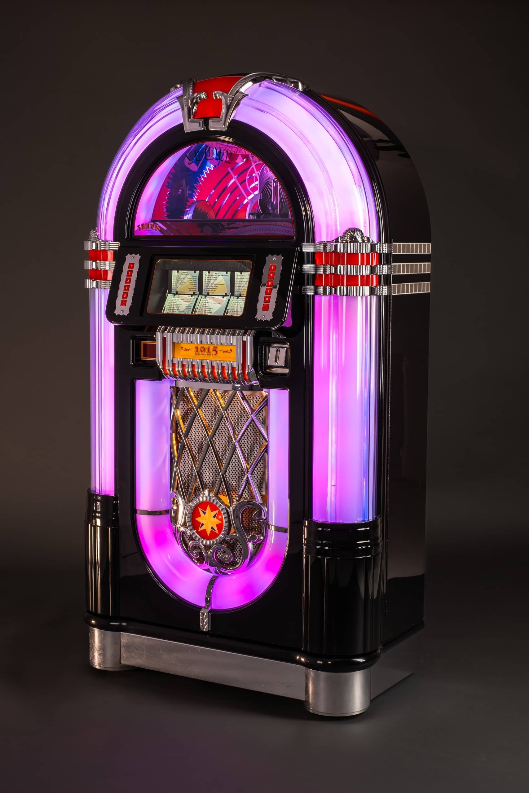 sound-leisure-sl15-slimline-cd-jukebox-piano-black-bentley-grille-pre-loved image 7