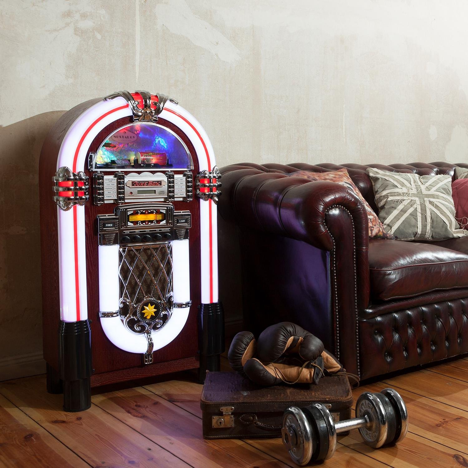 auna-graceland-xxl-jukebox-retro-musikbox-mit-cd-und-led-t-rkis image 2