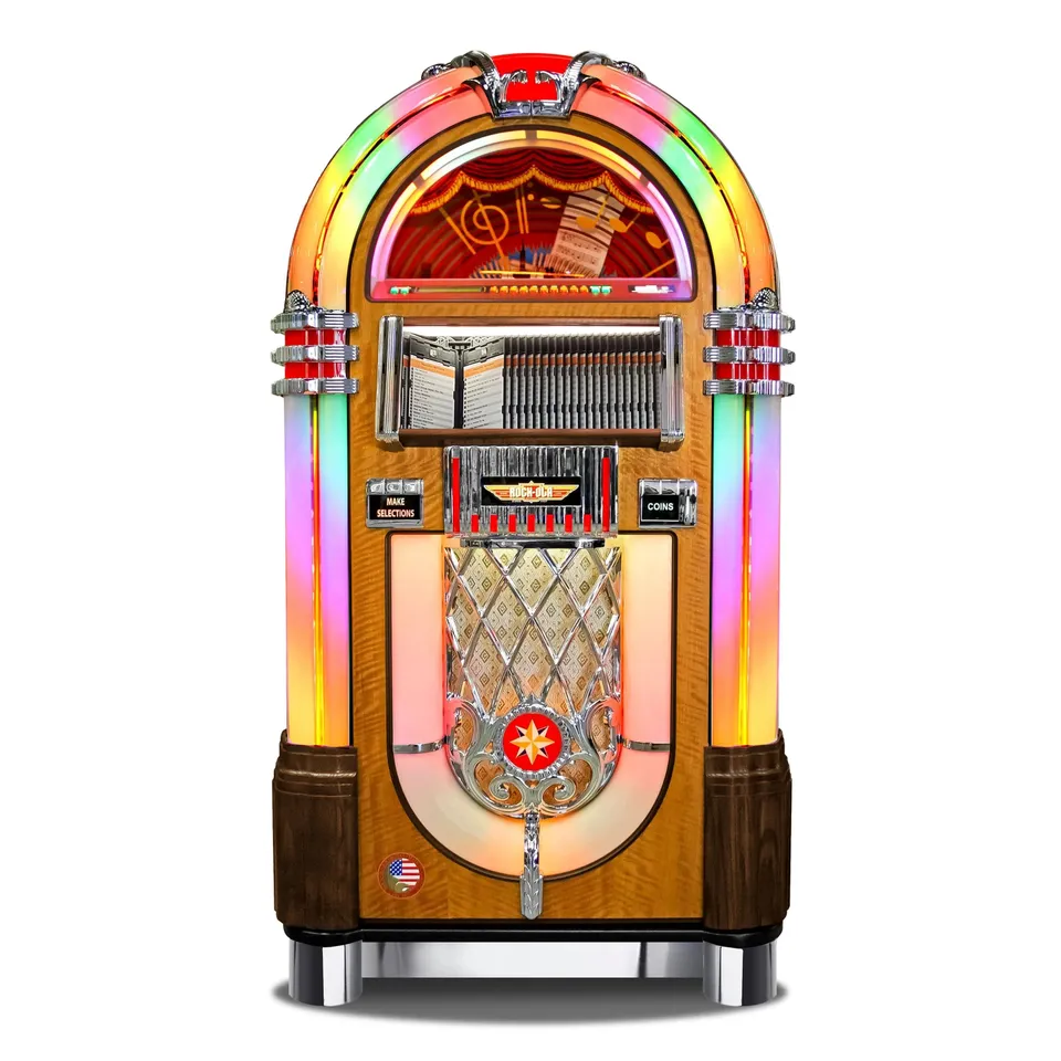 rock-ola-bubbler-cd-jukebox-walnut-100-cds-bluetooth-5-lautsprecher image 1