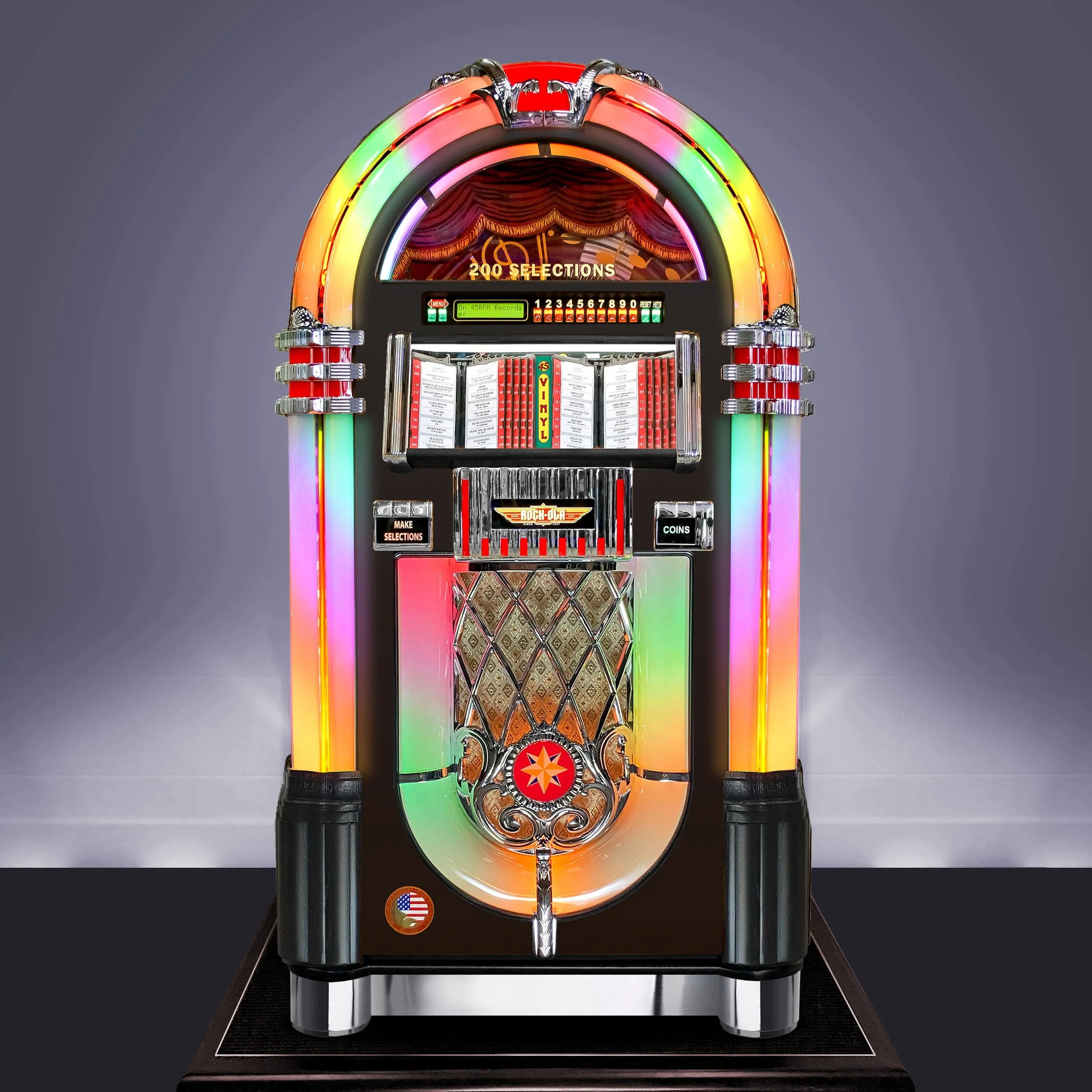 rock-ola-bubbler-vinyl-45-jukebox-schwarz-mit-bluetooth image 3