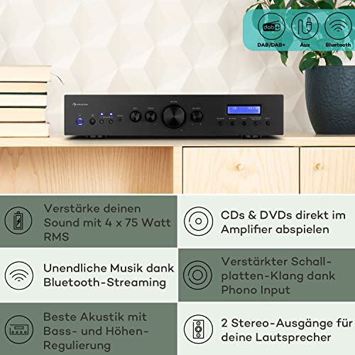 auna-hifi-stereo-mini-verst-rker-2-kanal-4x100-w-mit-dab-radio-und-fernbedienung image 8