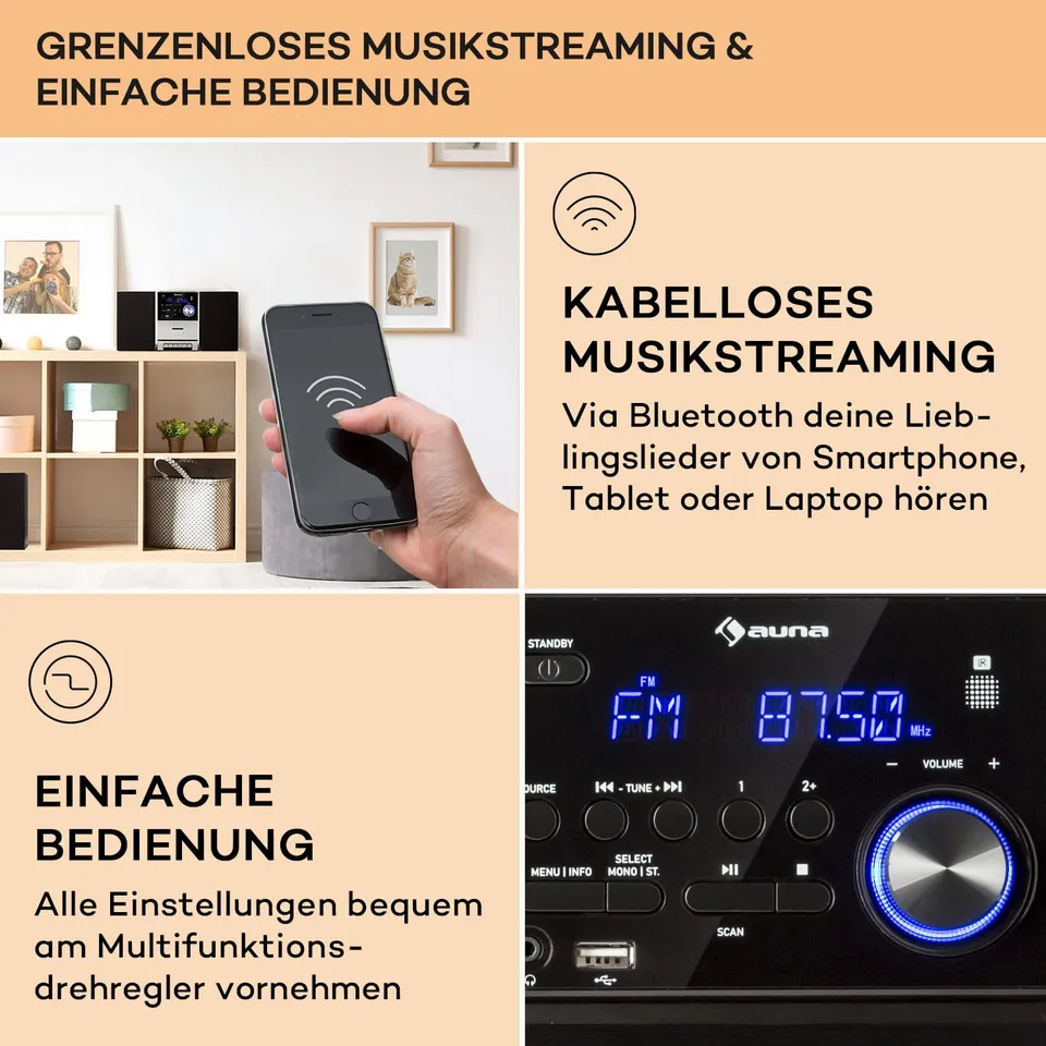 auna-stereoanlage-kompaktanlage-mit-cd-player-bluetooth-fm-dab-dab-2-lautspreche image 1