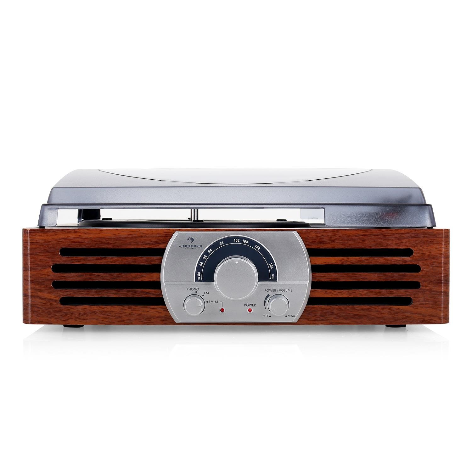 auna-tt-83n-plattenspieler-mit-lautsprecher-ukw-radio-und-riemenantrieb-braun image 3