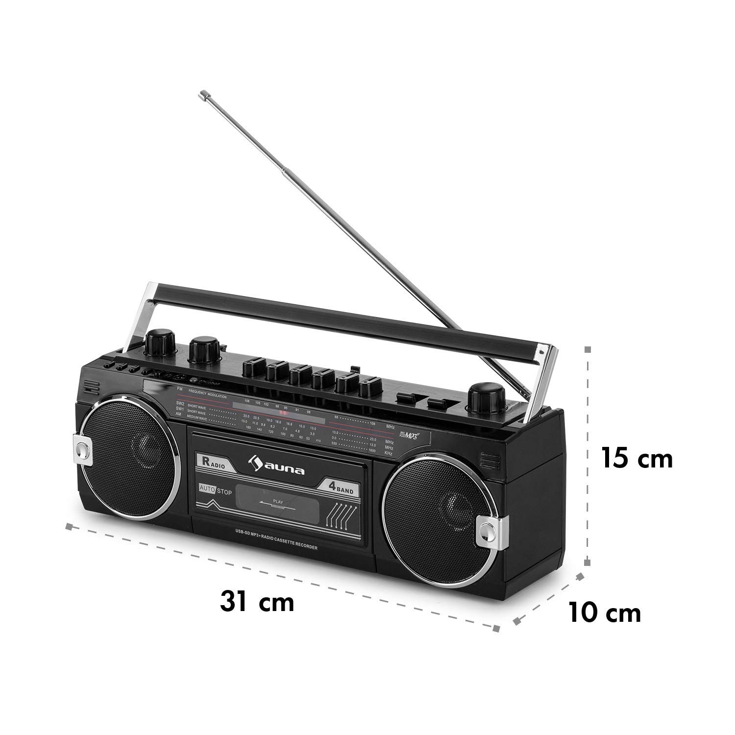 auna-duke-mkii-kassettenrekorder-mit-bluetooth-und-4-band-radio-schwarz image 8
