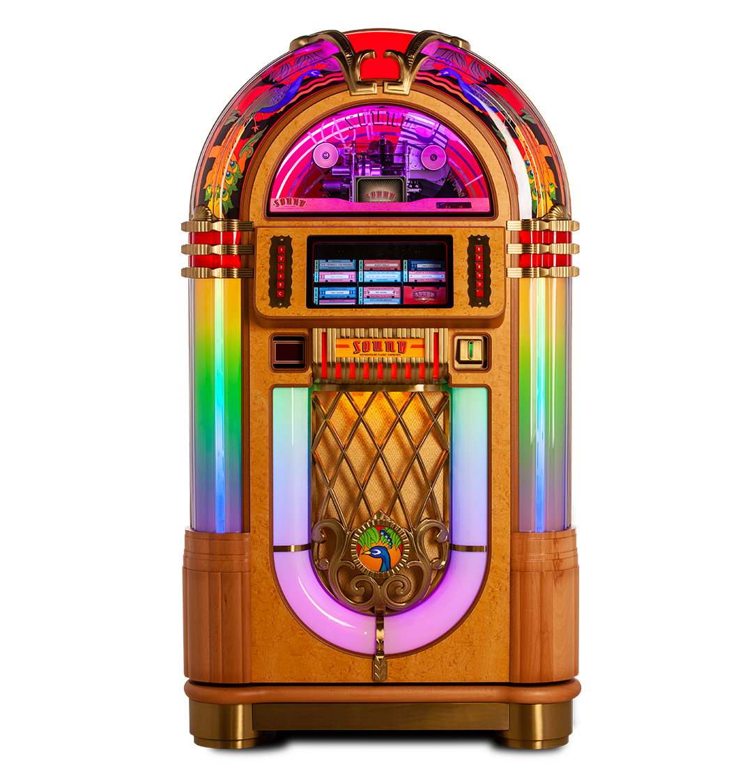 sound-leisure-peacock-sl45-vinyl-jukebox-holz-gold image 2