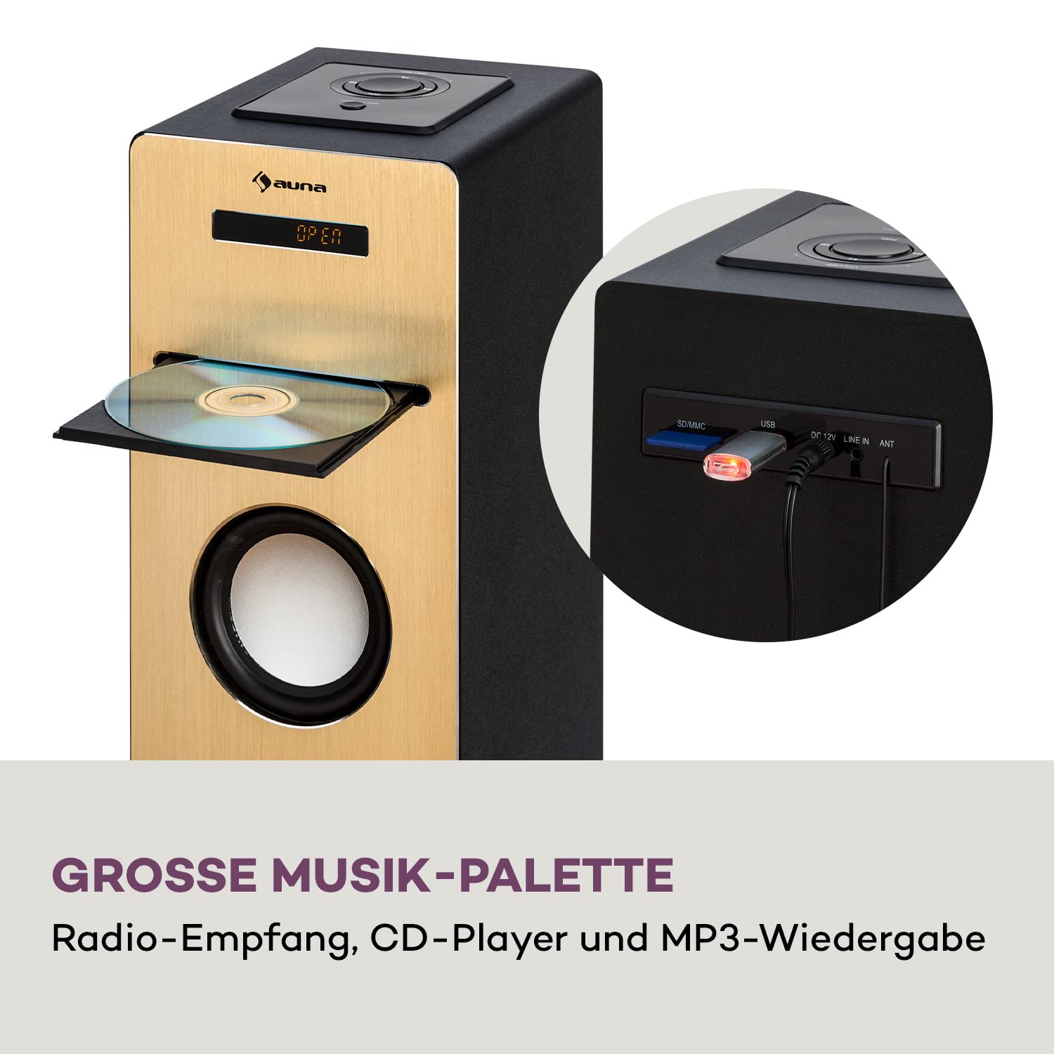 auna-sound-tower-standlautsprecher-mit-cd-fm-radio-bluetooth-turm image 4