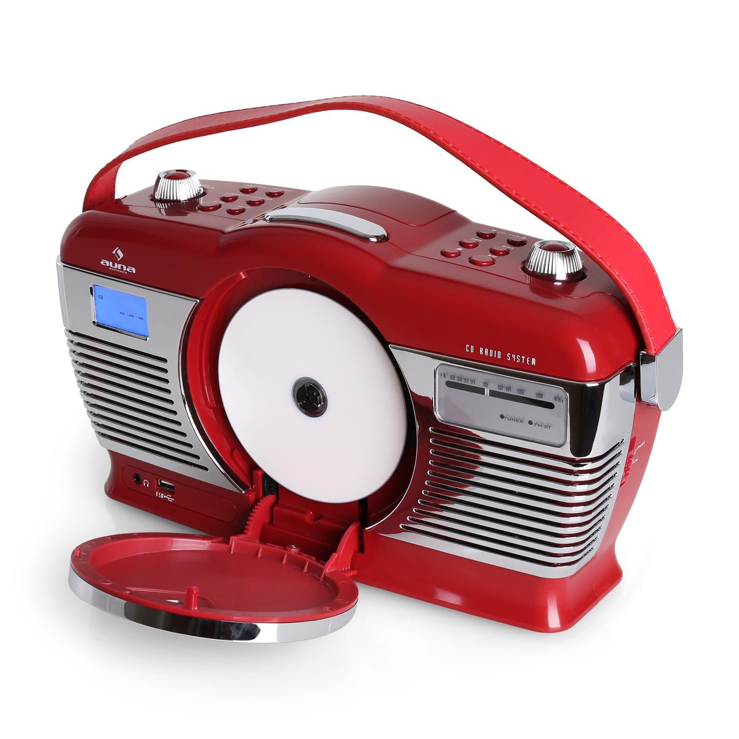 auna-rcd-70-retro-cd-radio-mit-ukw-und-usb-im-vintage-koffer-rot image 4
