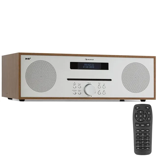 auna-silver-star-cd-player-mit-dab-und-ukw-radio-bluetooth-holz-optik-braun image 1