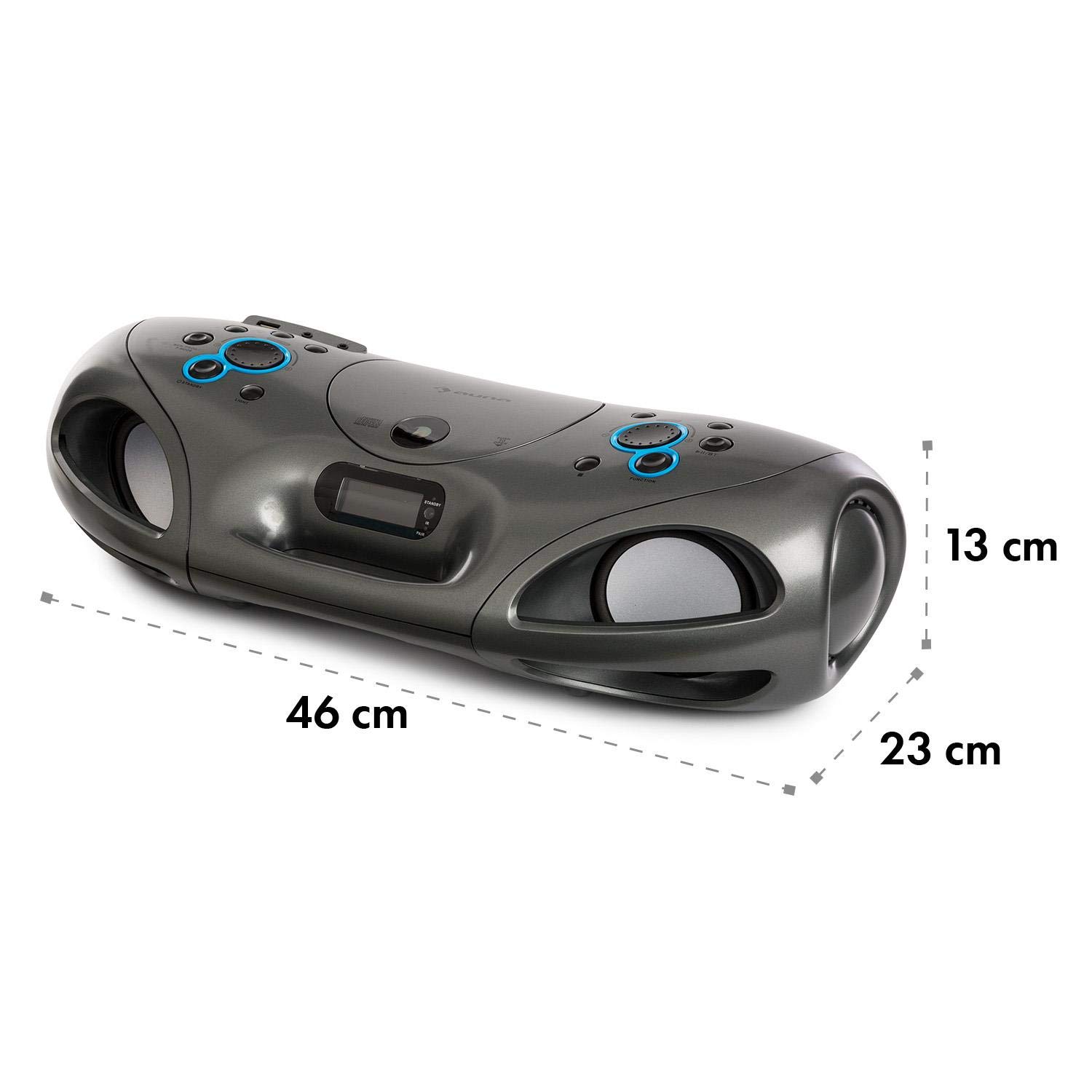 auna-spacewoofer-boombox-mit-cd-player-mobile-musikbox-40-watt-grau image 8