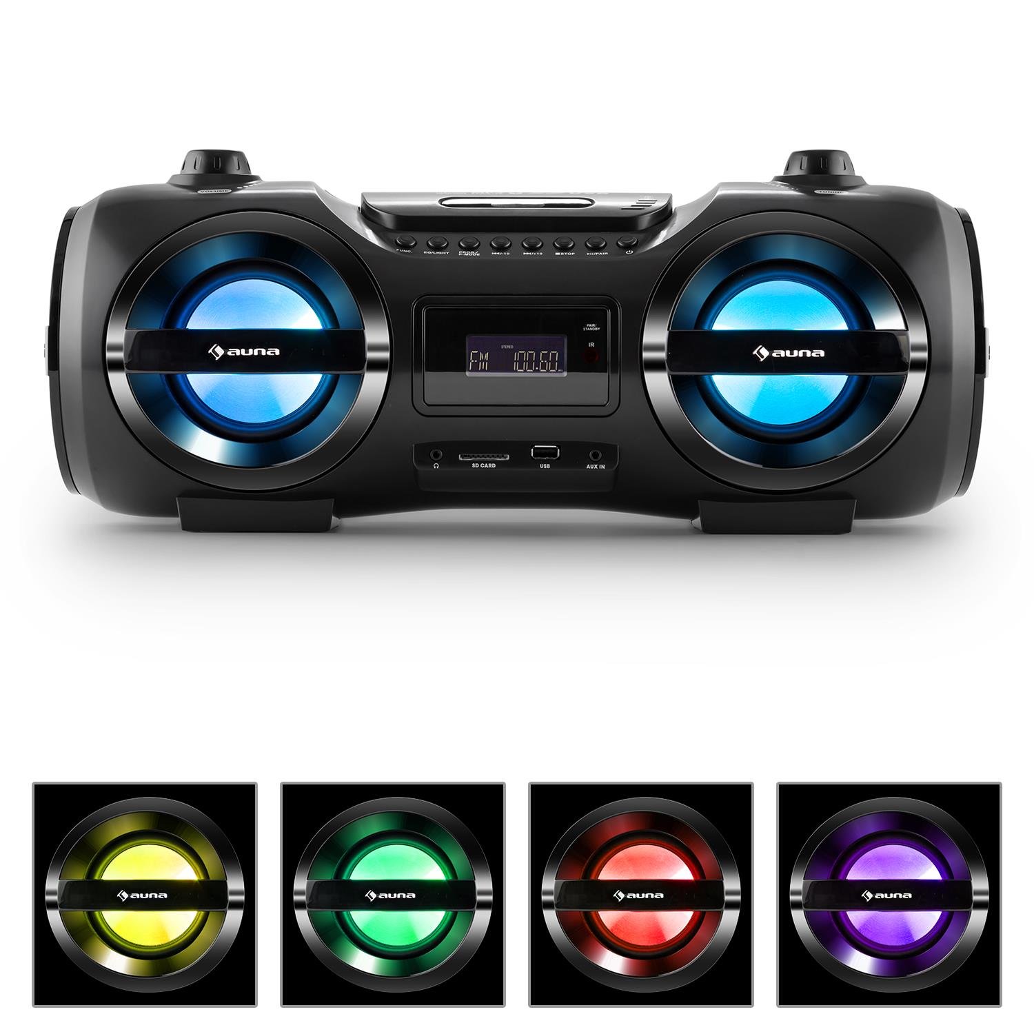 auna-soundblaster-m-mobile-cd-boombox-mit-bluetooth-usb-sd-und-akku-schwarz image 2