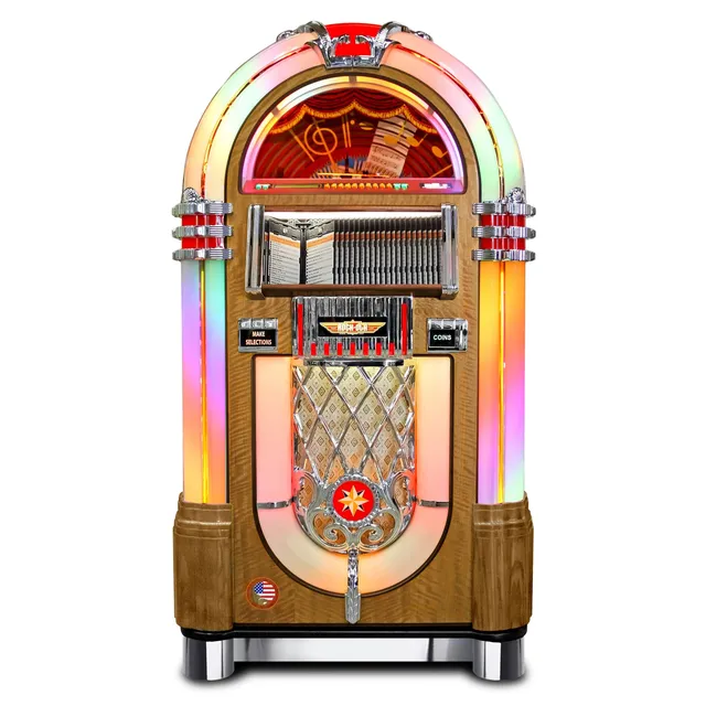 rock-ola-bubbler-cd-8-cd-jukebox-eiche-hell-light-oak-mit-bluetooth image 1