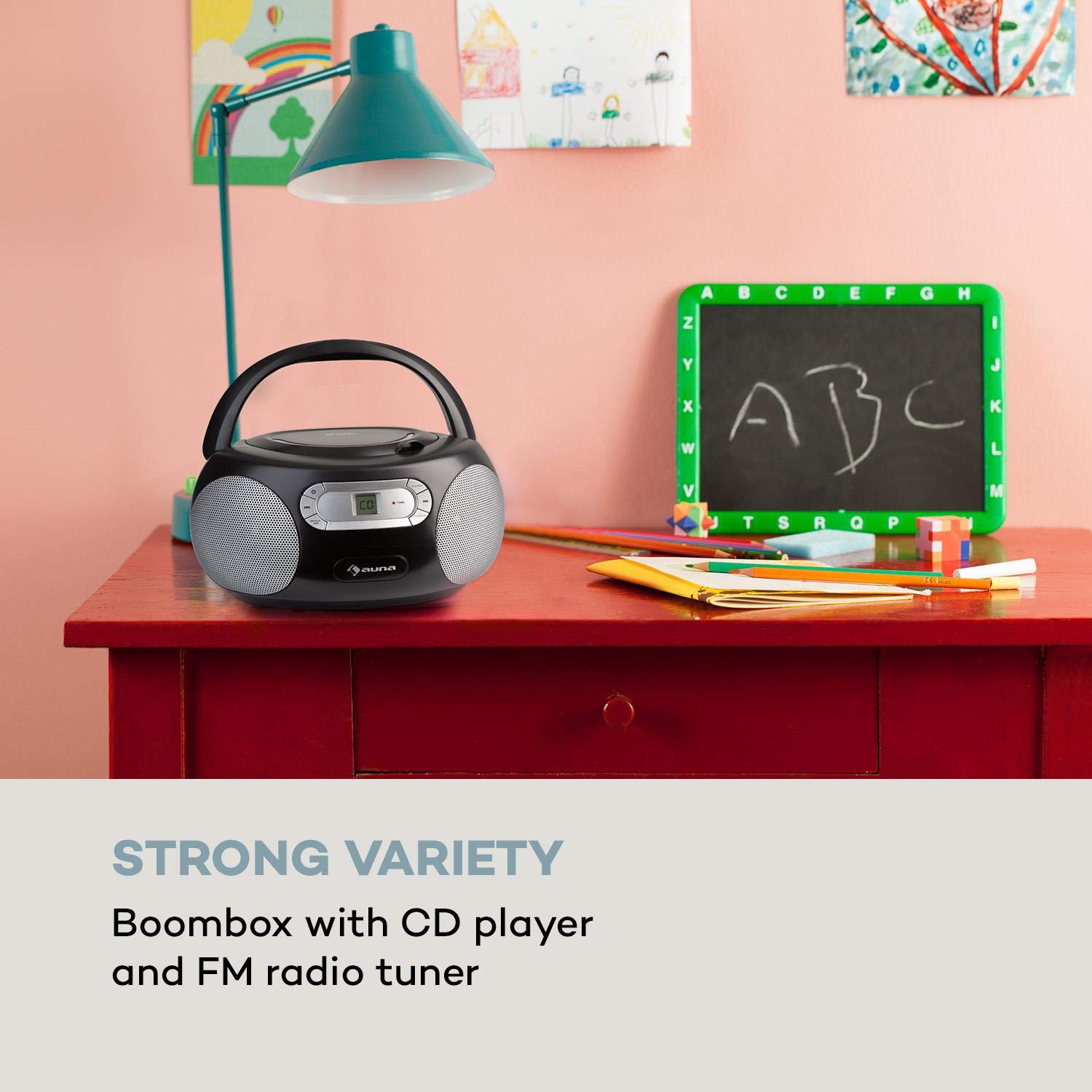 auna-haddaway-cd-boombox-mit-bluetooth-ukw-radio-und-aux-schwarz image 2