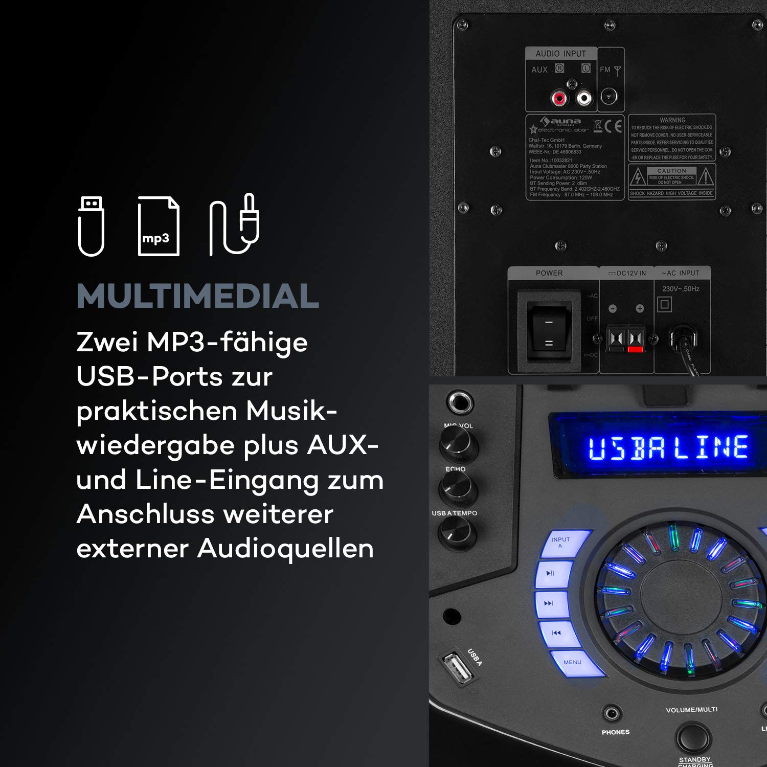 auna-clubmaster-8000-party-lautsprecher-mit-bluetooth-und-120-watt-max-schwarz image 6