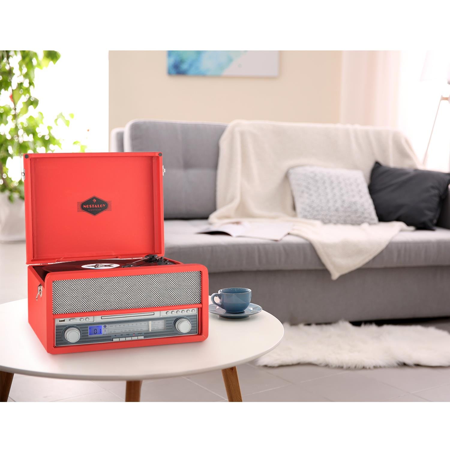 auna-belle-epoque-1907-retroanlage-mit-plattenspieler-cd-kassette-bluetooth-rot image 2