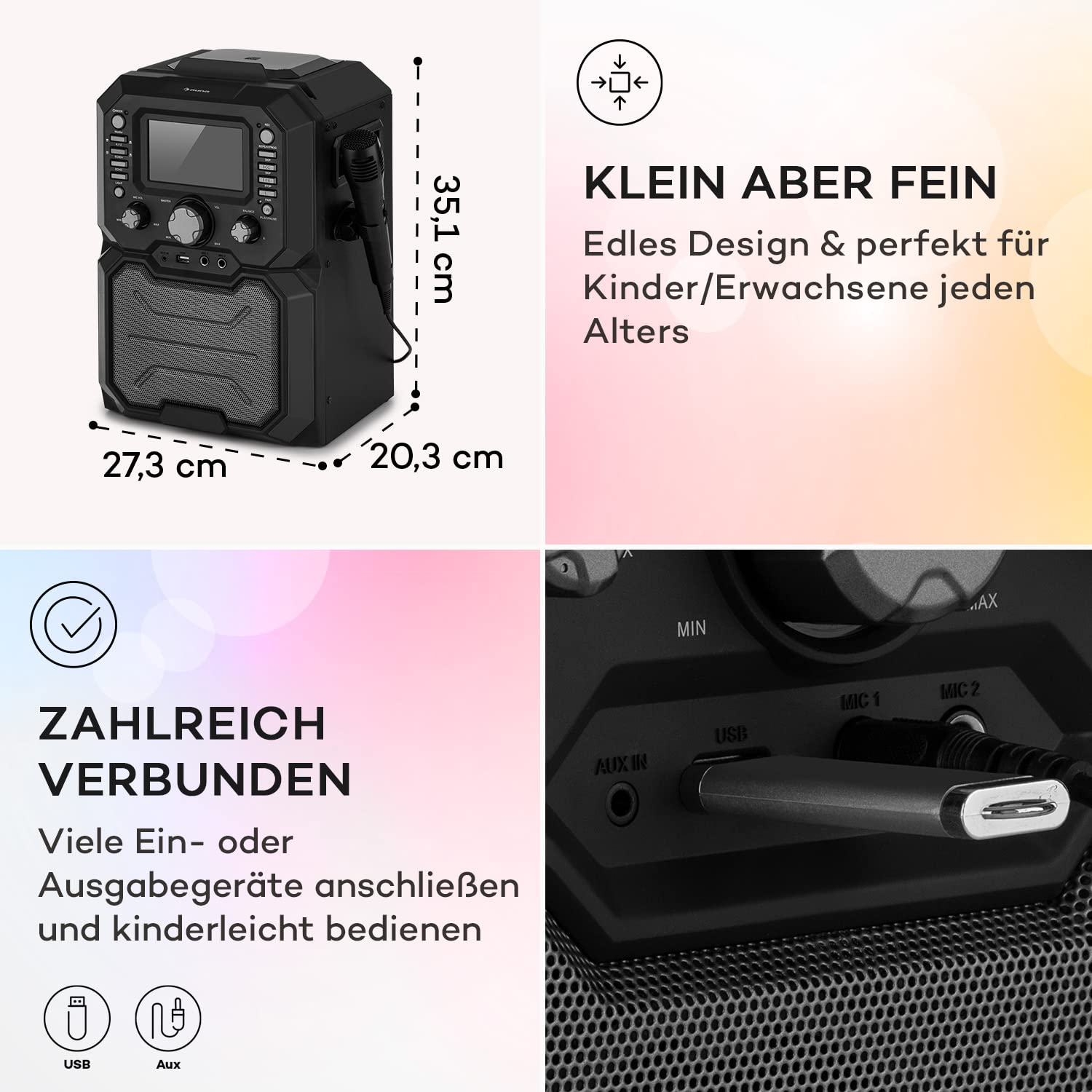 auna-ktv-karaoke-musikbox-mit-5-zoll-bildschirm-und-cd-player image 3