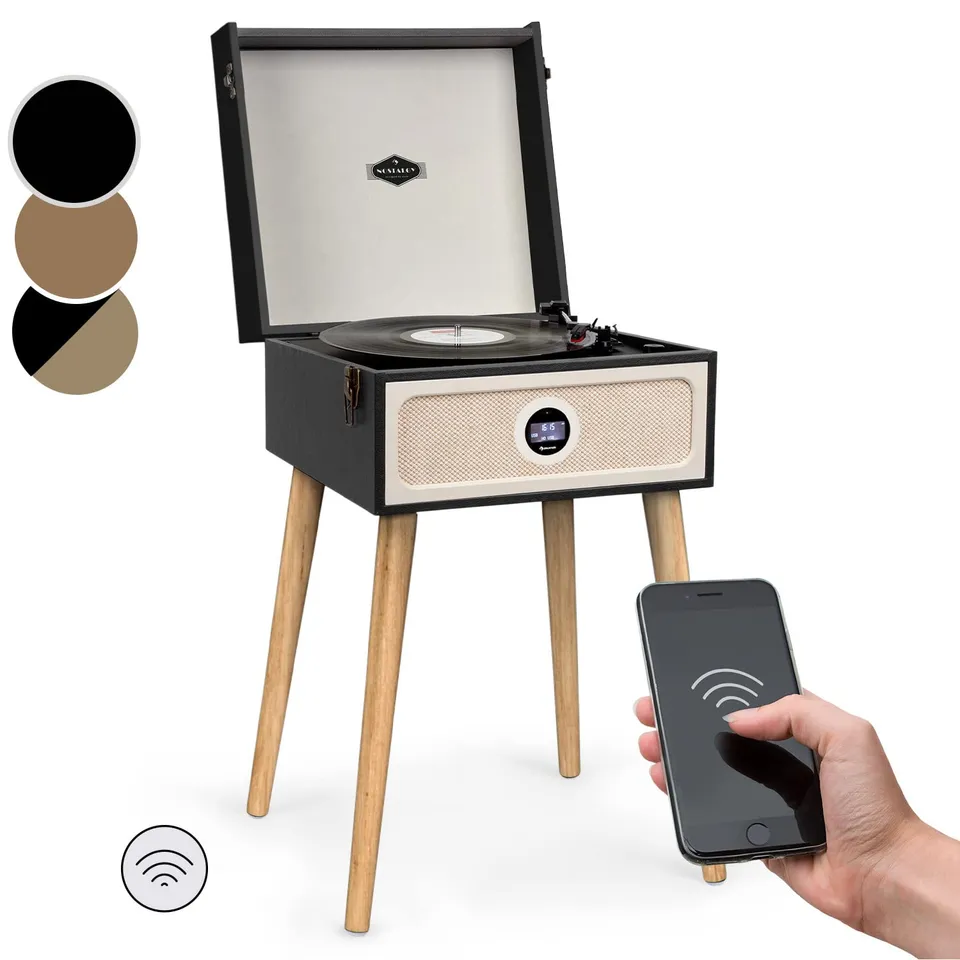 auna-tt-pure-plattenspieler-retro-design-mit-lautsprecher-bluetooth-usb image 1