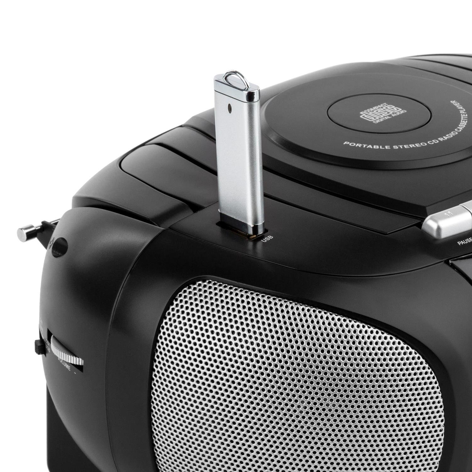auna-boomboy-boombox-mit-cd-kassette-ukw-radio-und-usb-schwarz image 6