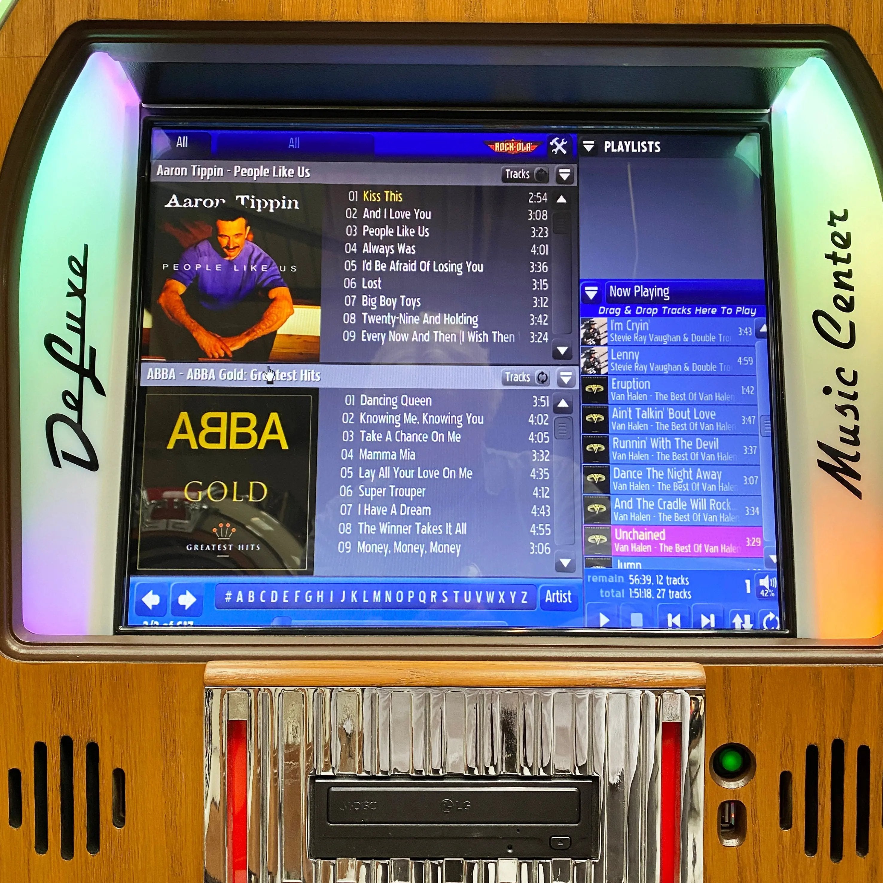rock-ola-bubbler-digital-music-center-jukebox-qb-8-light-oak image 4