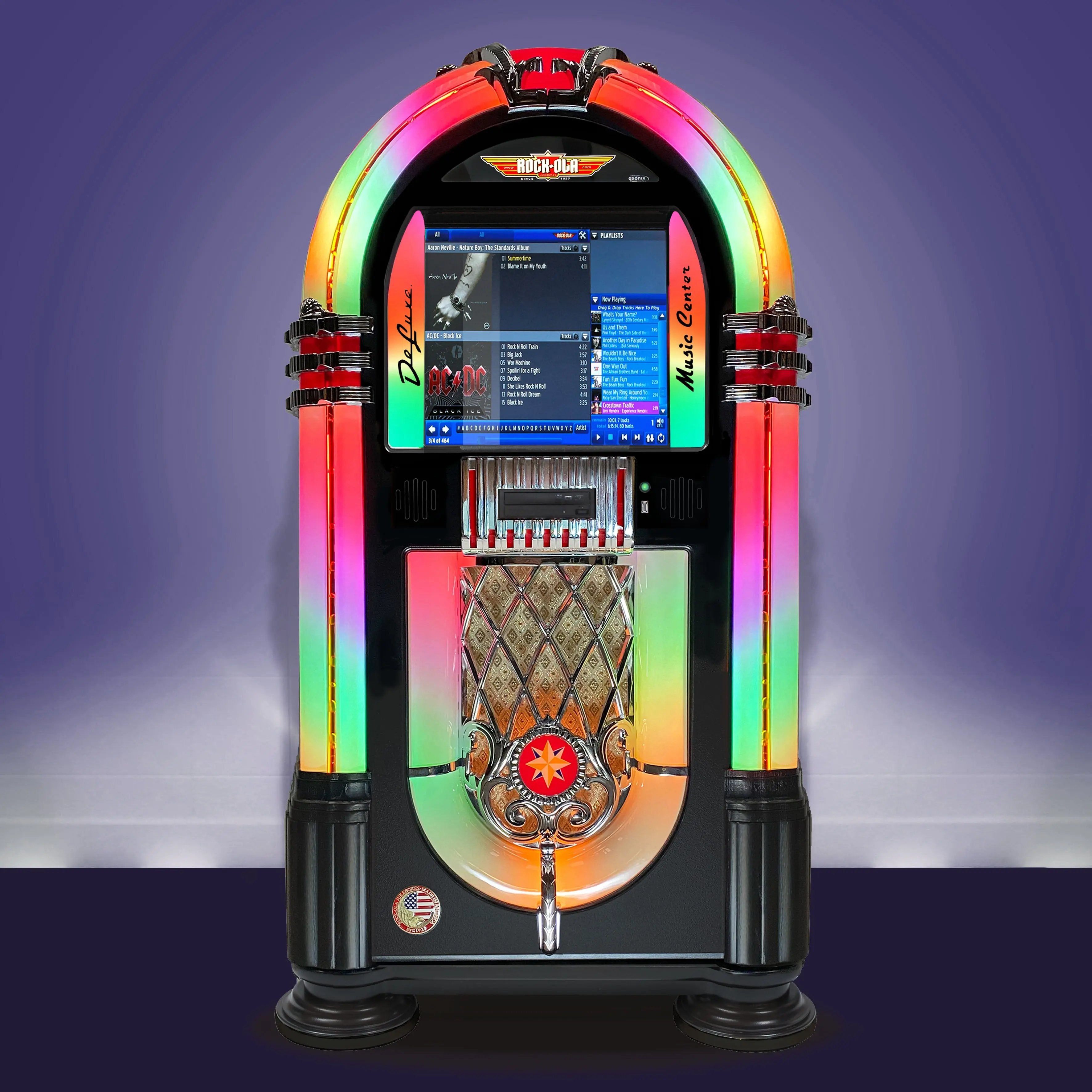 rock-ola-bubbler-qb-8-digital-music-center-jukebox-gloss-black image 2