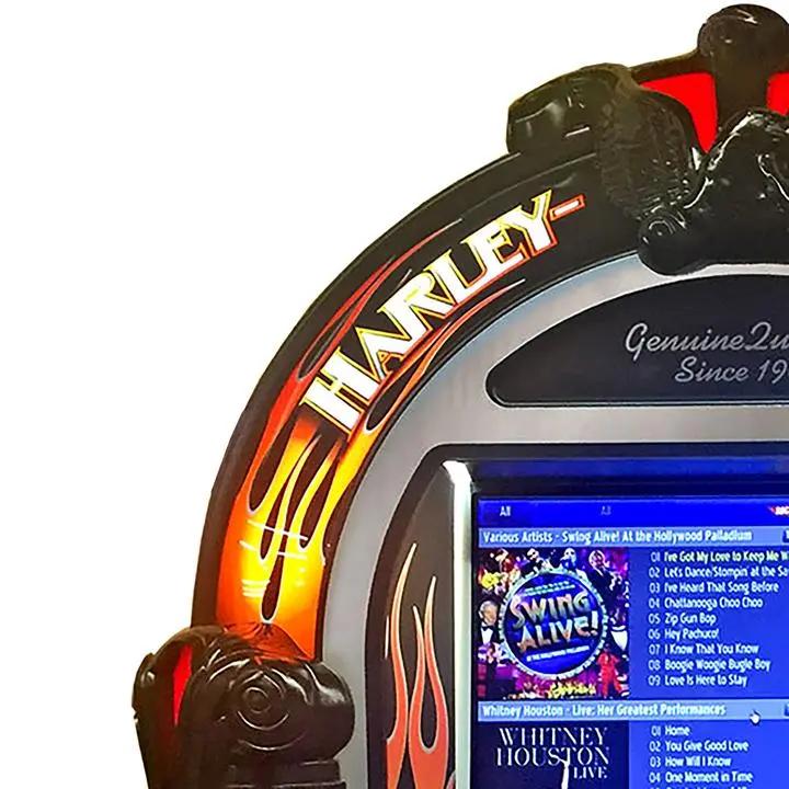 rock-ola-harley-davidson-flames-digital-music-center-jukebox-brushed-aluminium image 2