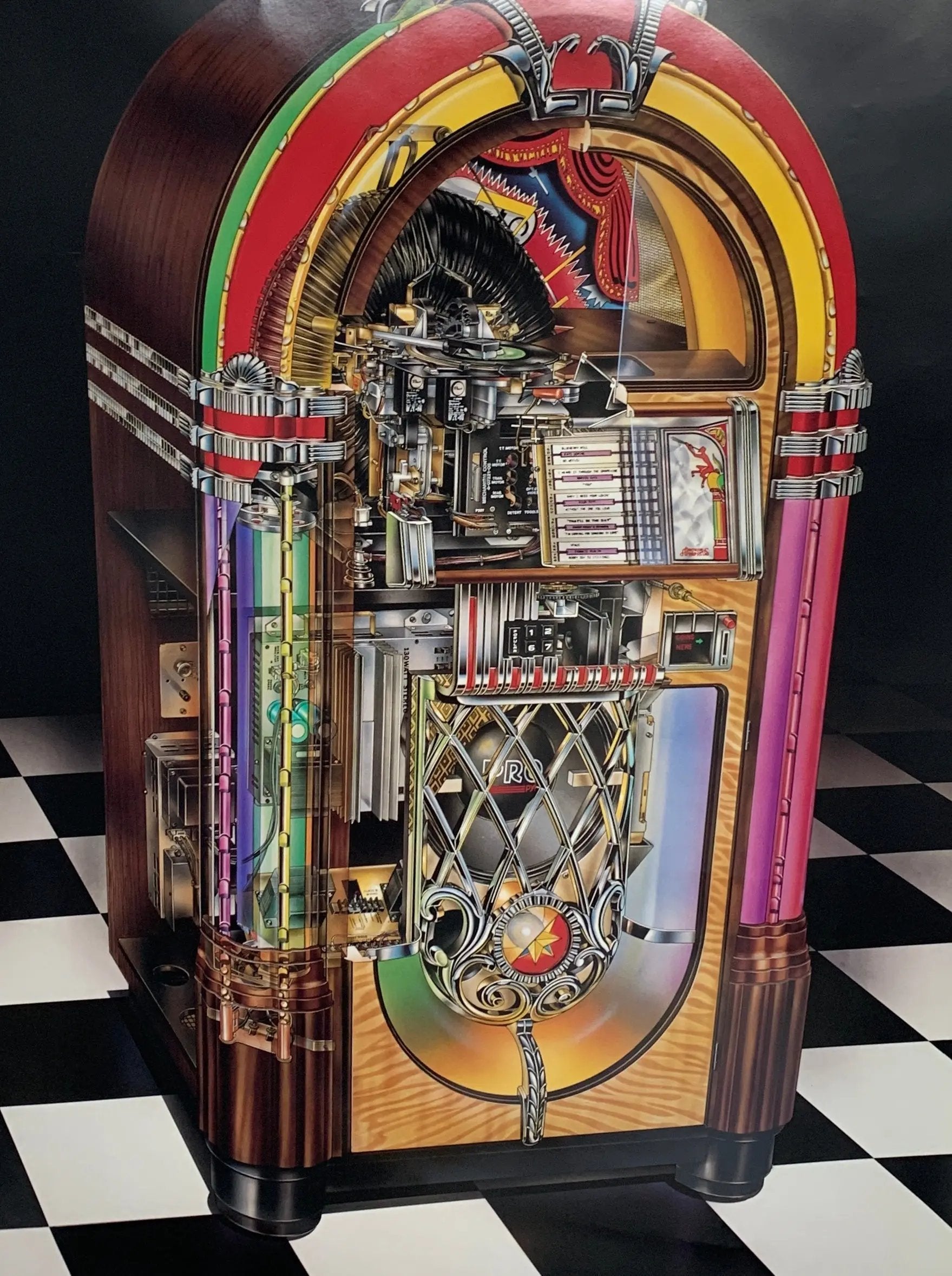 rock-ola-bubbler-poster-24-x-36-inch-jukebox-cutaway-kunstdruck image 2