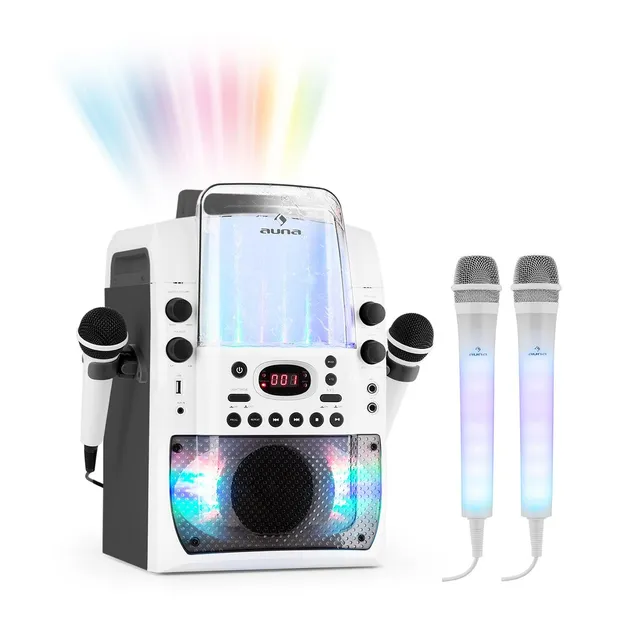 auna-kara-liquida-bt-karaoke-anlage-mit-dazzl-mic-set-und-led-wasserfont-ne-grau image 1