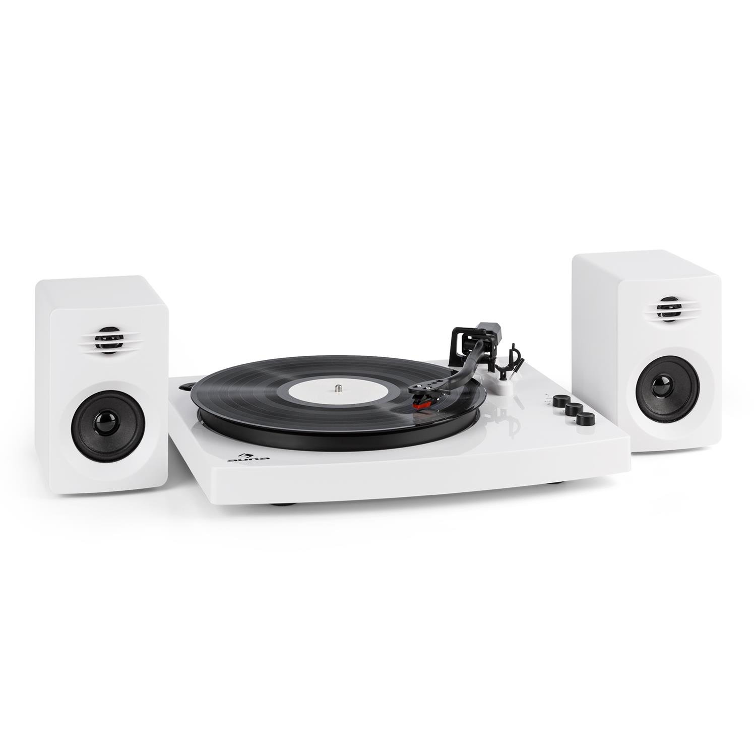 auna-tt-play-plattenspieler-set-mit-2-stereolautsprechern-bluetooth-wei image 1