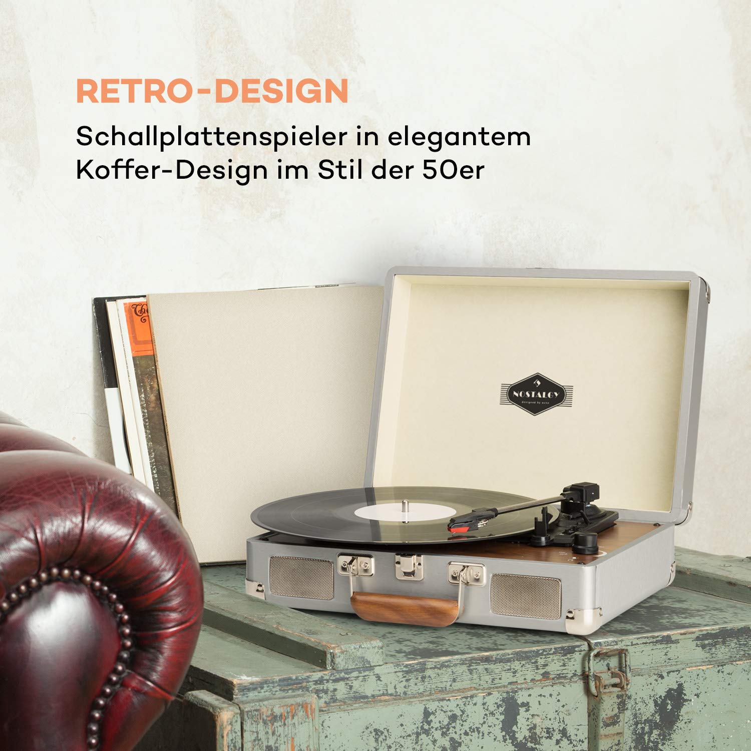 auna-peggy-sue-schallplattenspieler-mit-lautsprecher-silber image 2