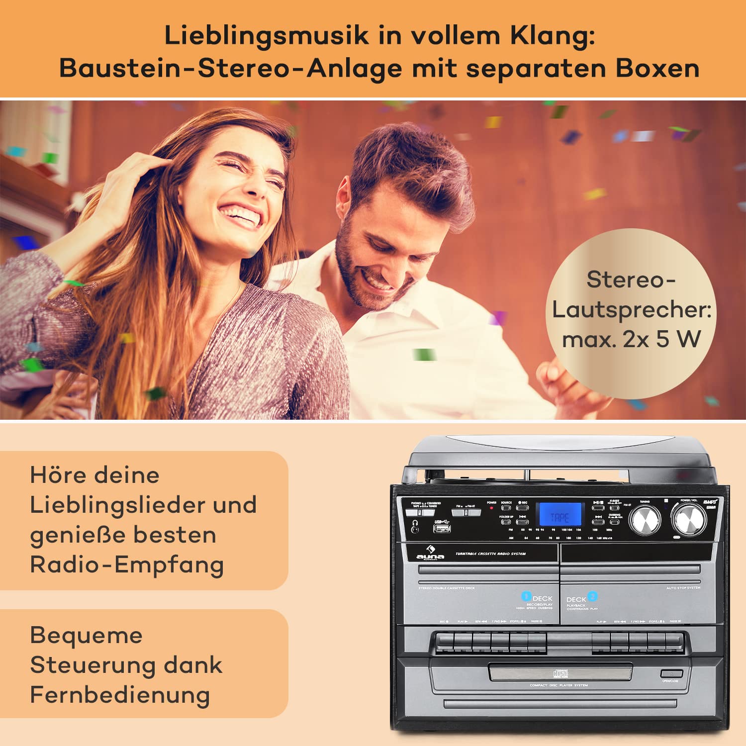 auna-retro-plattenspieler-mit-lautsprecher-dab-cd-und-kassette image 3