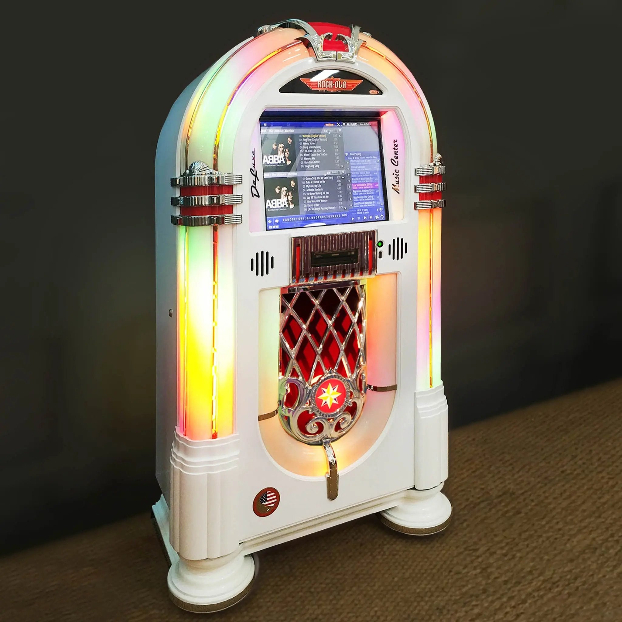 rock-ola-bubbler-qb-8-digital-music-center-jukebox-gloss-white image 4
