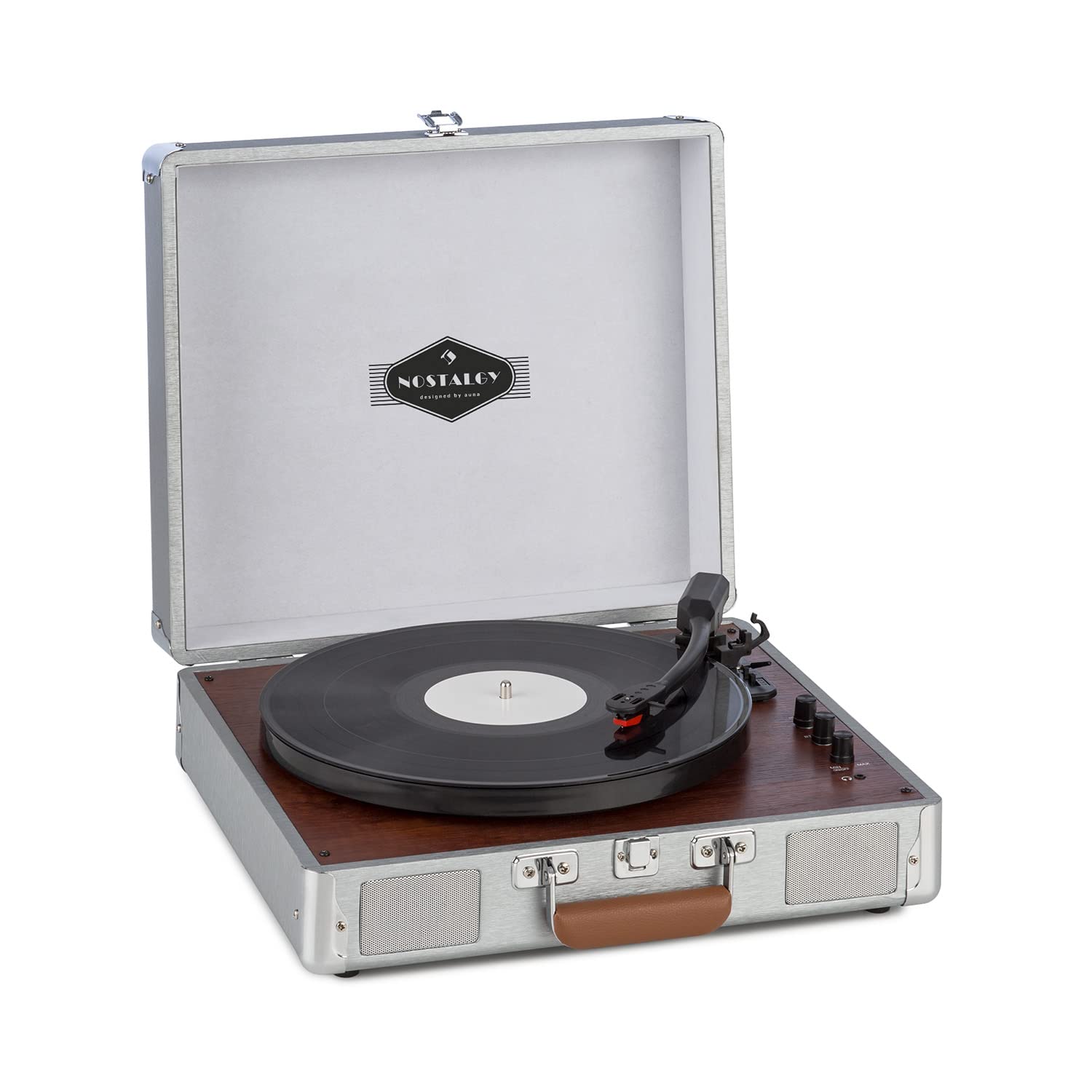 auna-billy-bob-tragbarer-plattenspieler-im-retro-koffer-mit-bluetooth-und-lautsp image 1