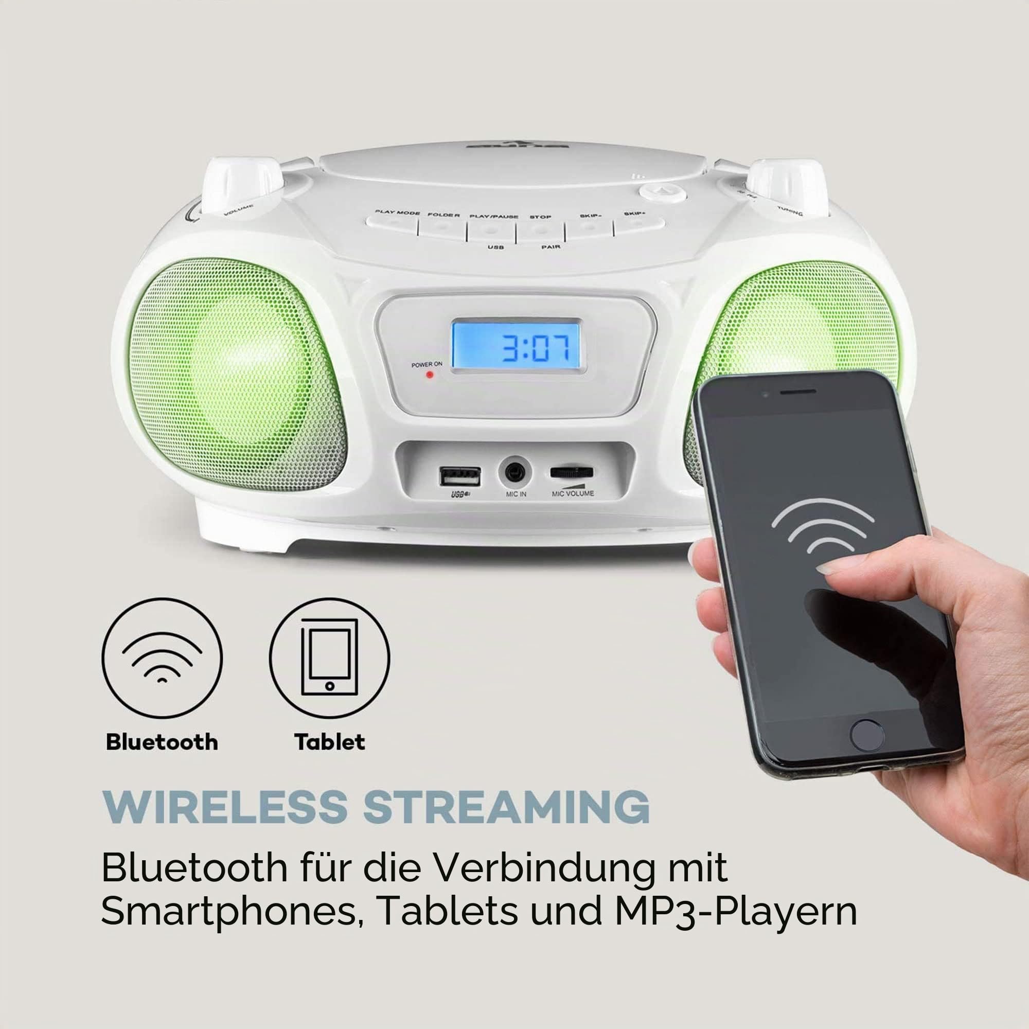 auna-kara-boombox-tragbares-cd-radio-f-r-kinder-mit-mikrofon-bluetooth-usb-und-l image 4