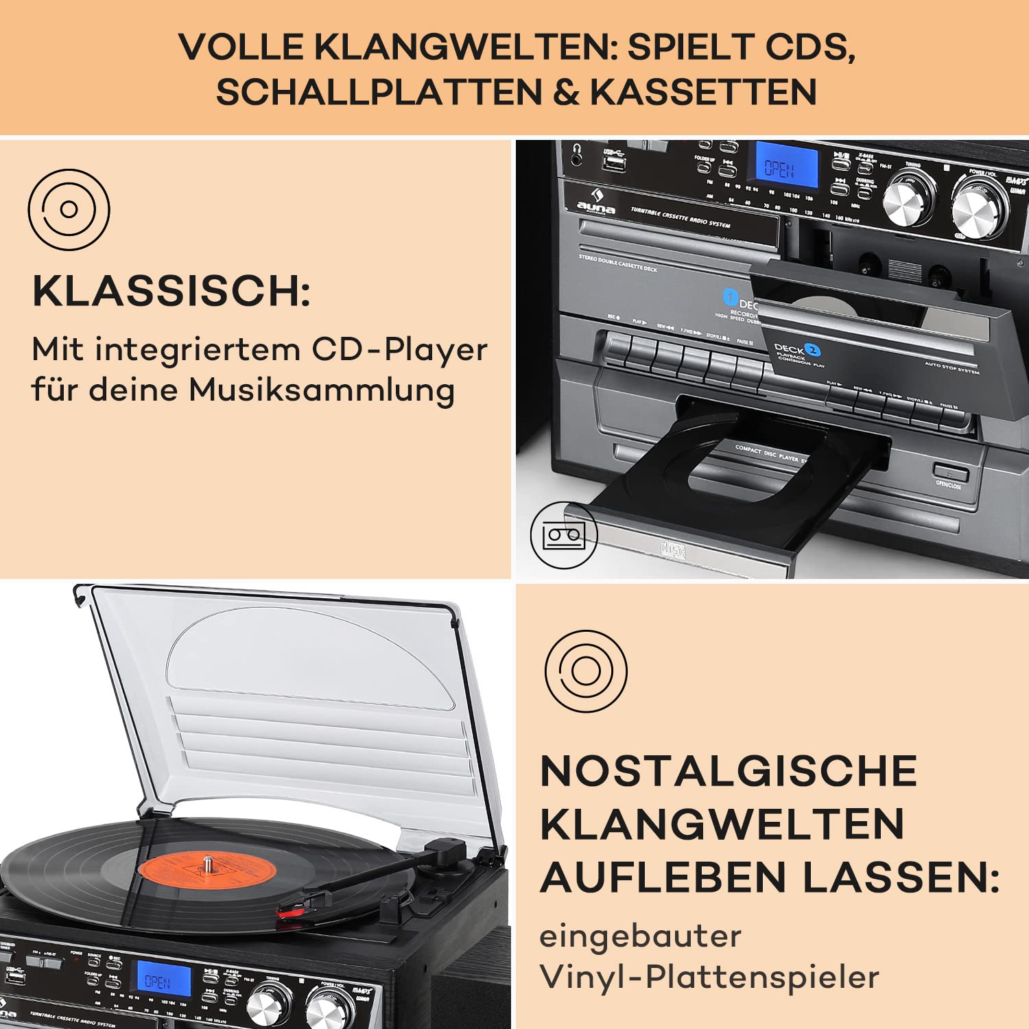 auna-retro-plattenspieler-mit-lautsprecher-dab-cd-und-kassette image 4