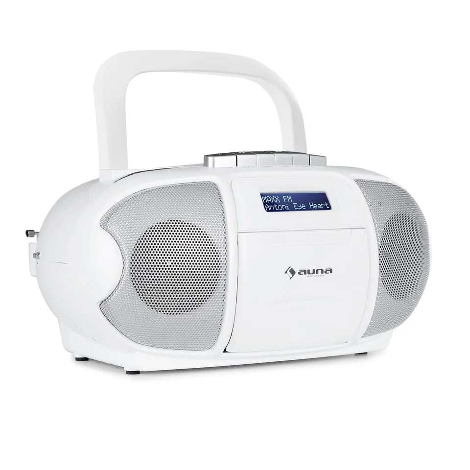 auna-beeberry-dab-boombox-cd-radio-mit-kassette-wei image 1