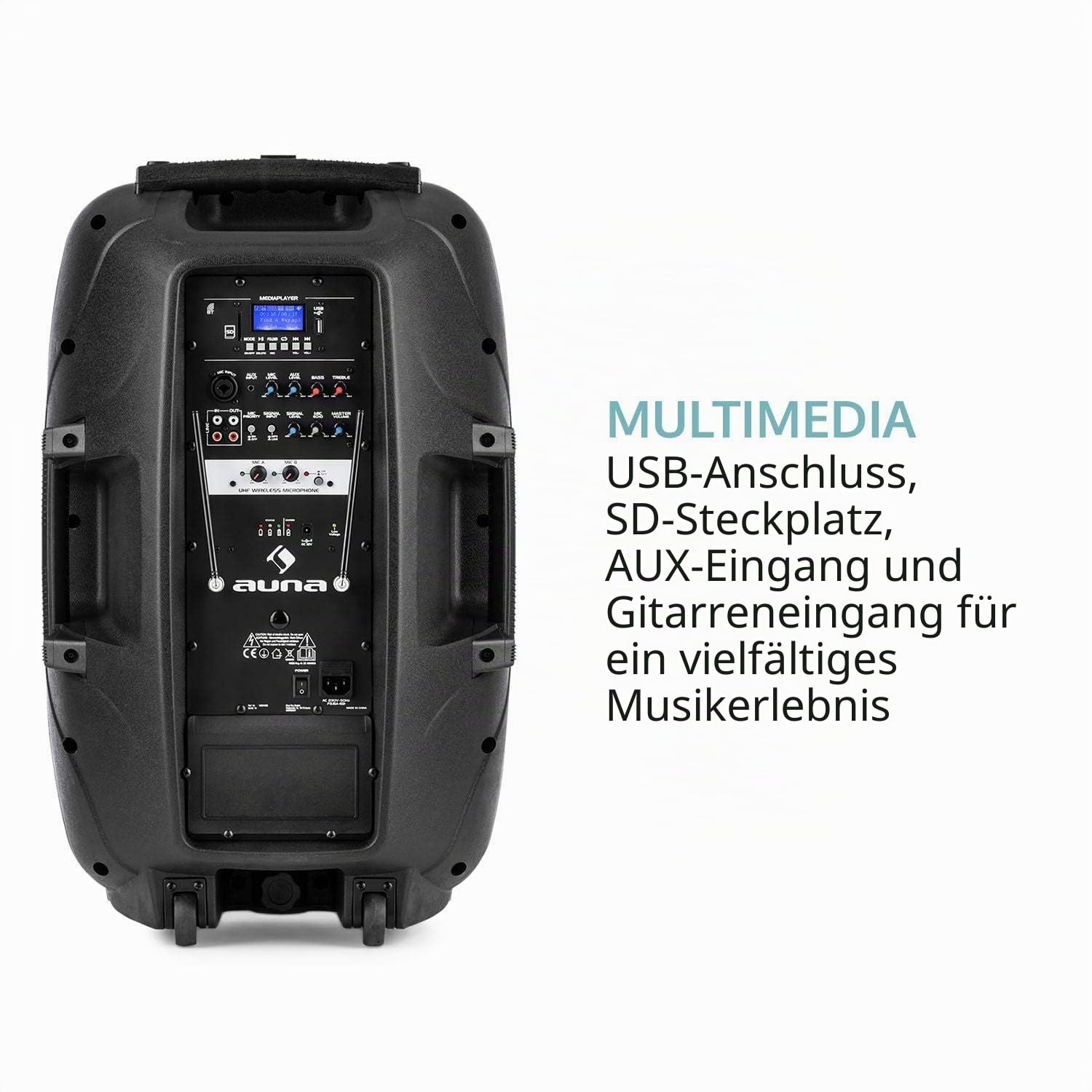auna-streetstar-mobile-pa-anlage-12-zoll-800-watt-mit-funkmikrofon-schwarz image 6
