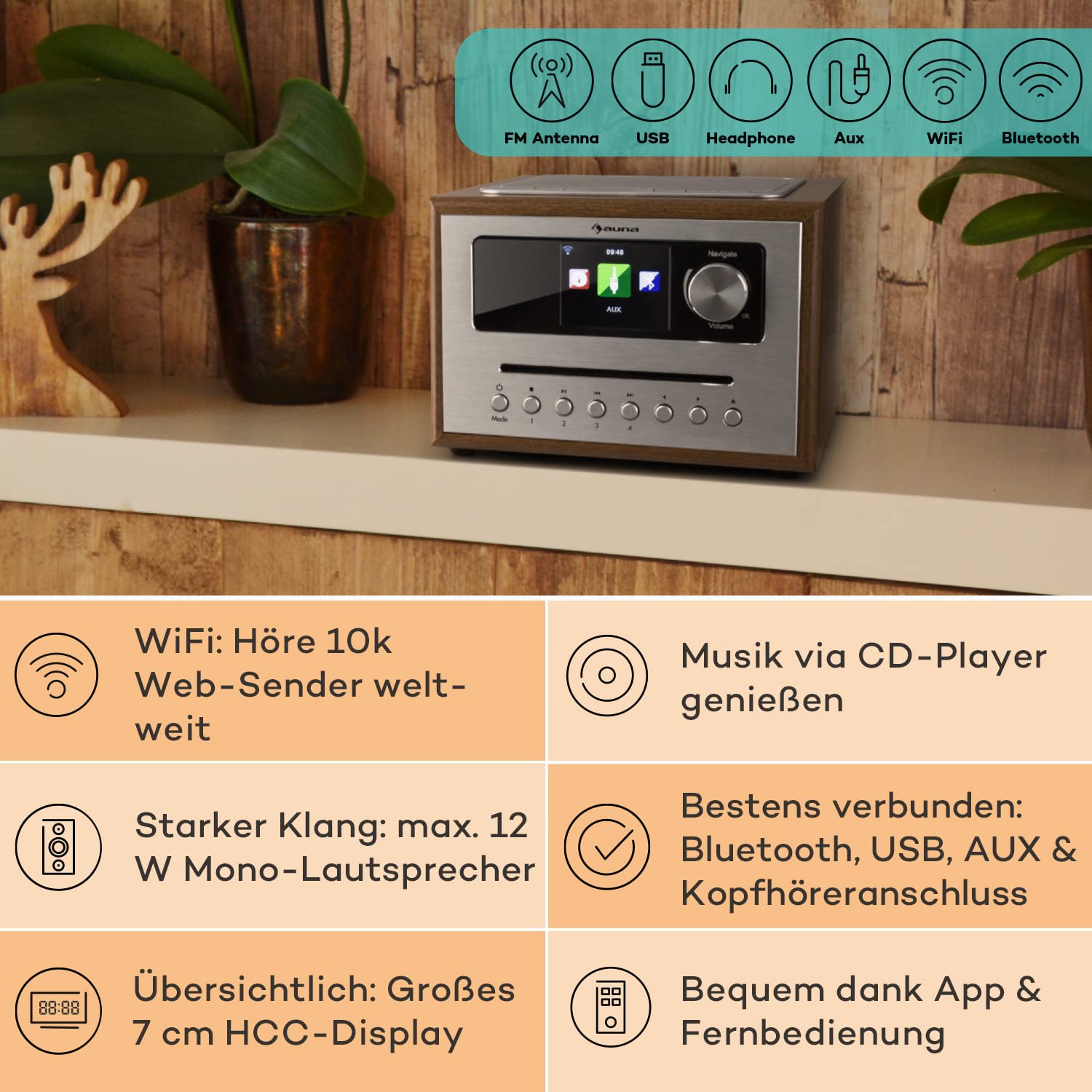 auna-silver-star-internetradio-mit-cd-player-und-bluetooth image 2