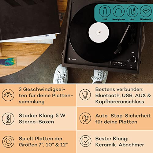 auna-plattenspieler-retro-mit-lautsprecher-cd-player-bluetooth-und-usb-vinyl-pla image 8