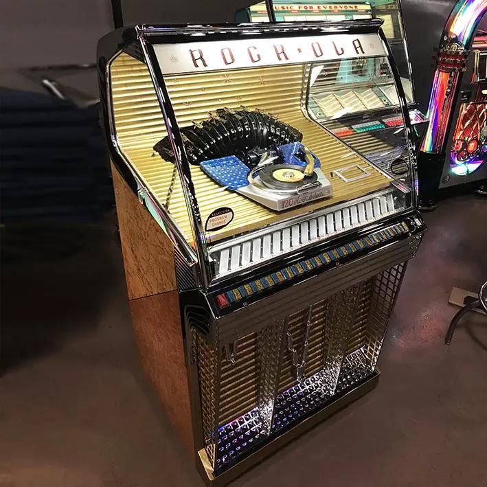 rock-ola-1454-jukebox-vintage-vinyl-jukebox-von-1956-silber image 2
