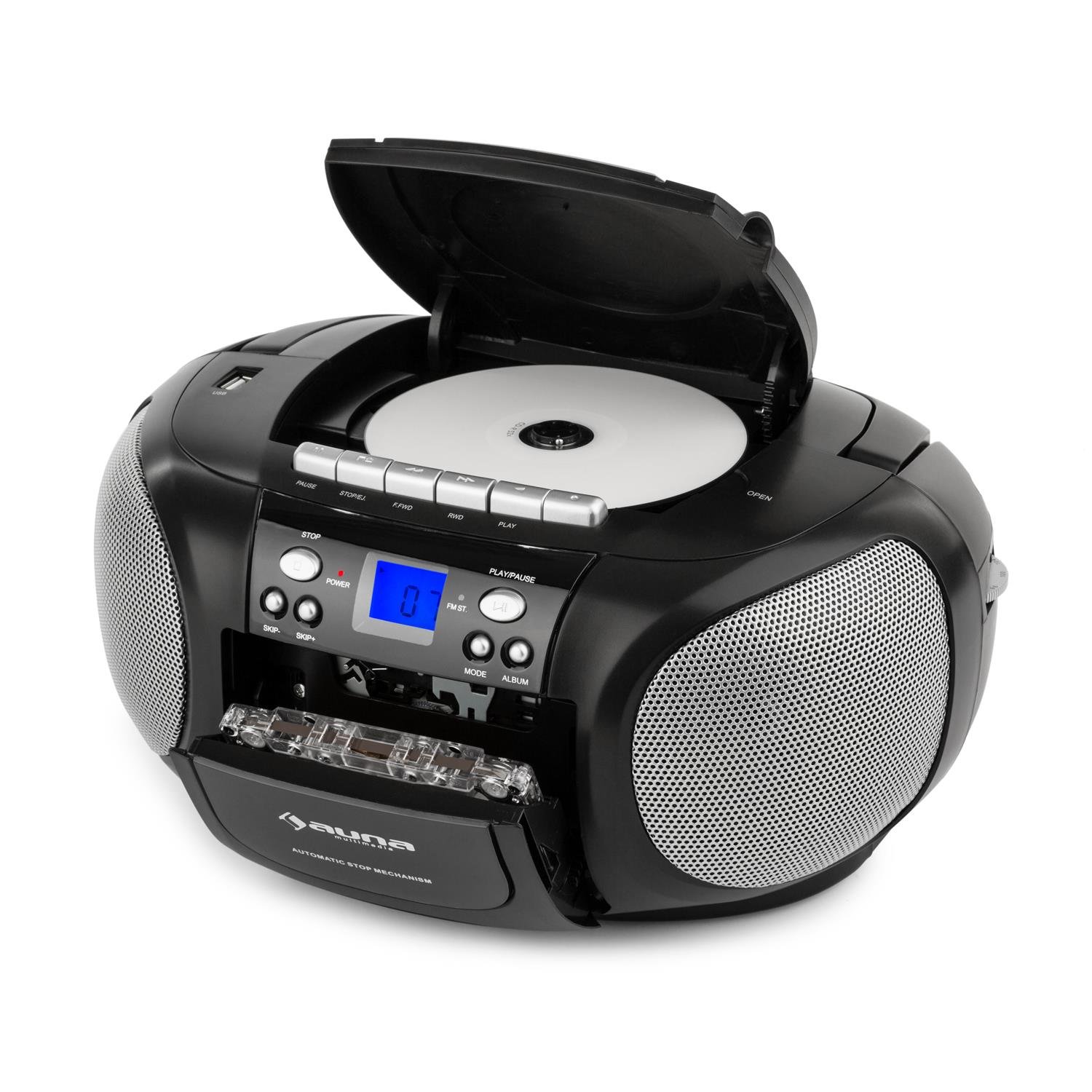 auna-boomboy-boombox-mit-cd-kassette-ukw-radio-und-usb-schwarz image 7