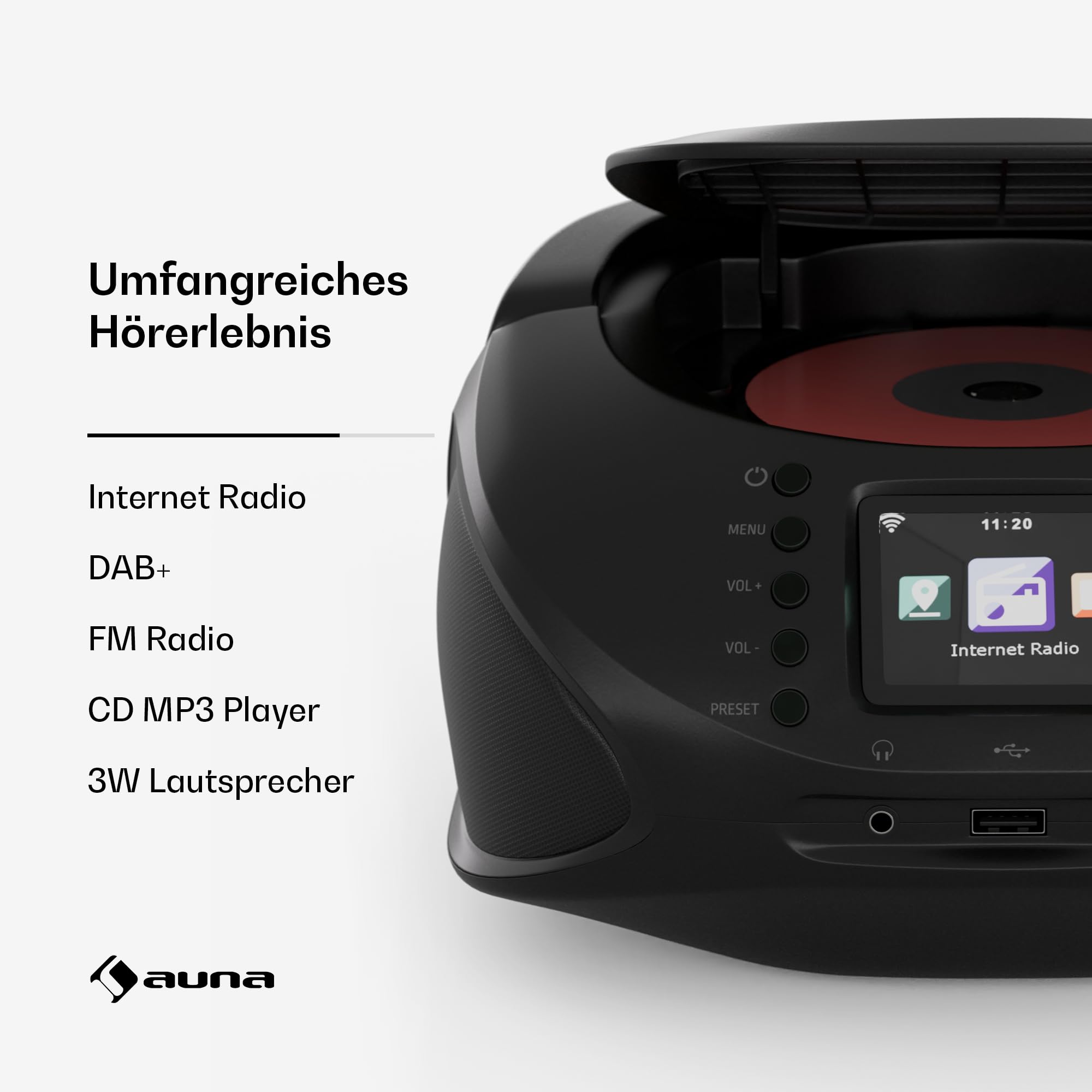auna-roadie-smart-tragbare-stereoanlage-cd-mp3-internet-dab-ukw-radio-bluetooth- image 2