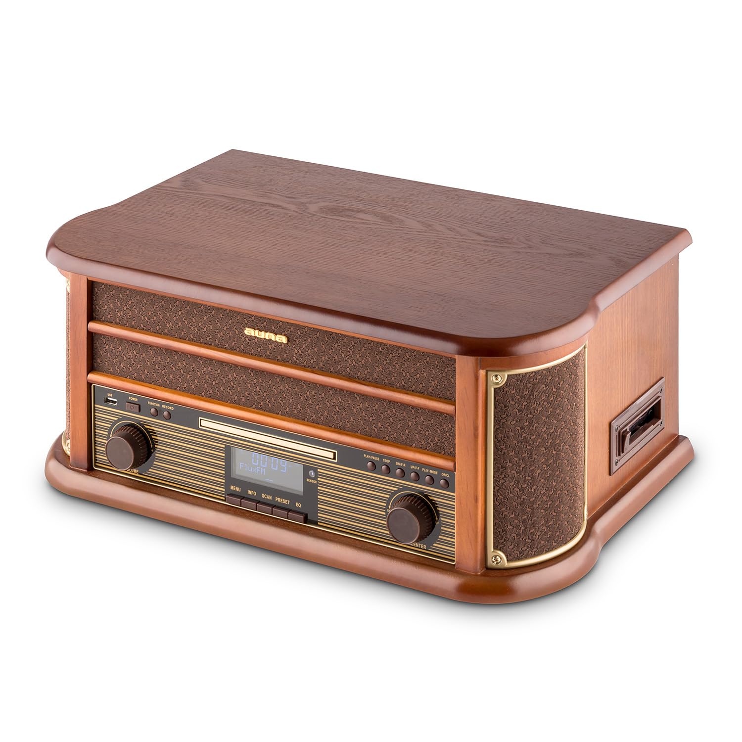 auna-retro-plattenspieler-mit-lautsprecher-cd-usb-und-3-geschwindigkeiten image 2