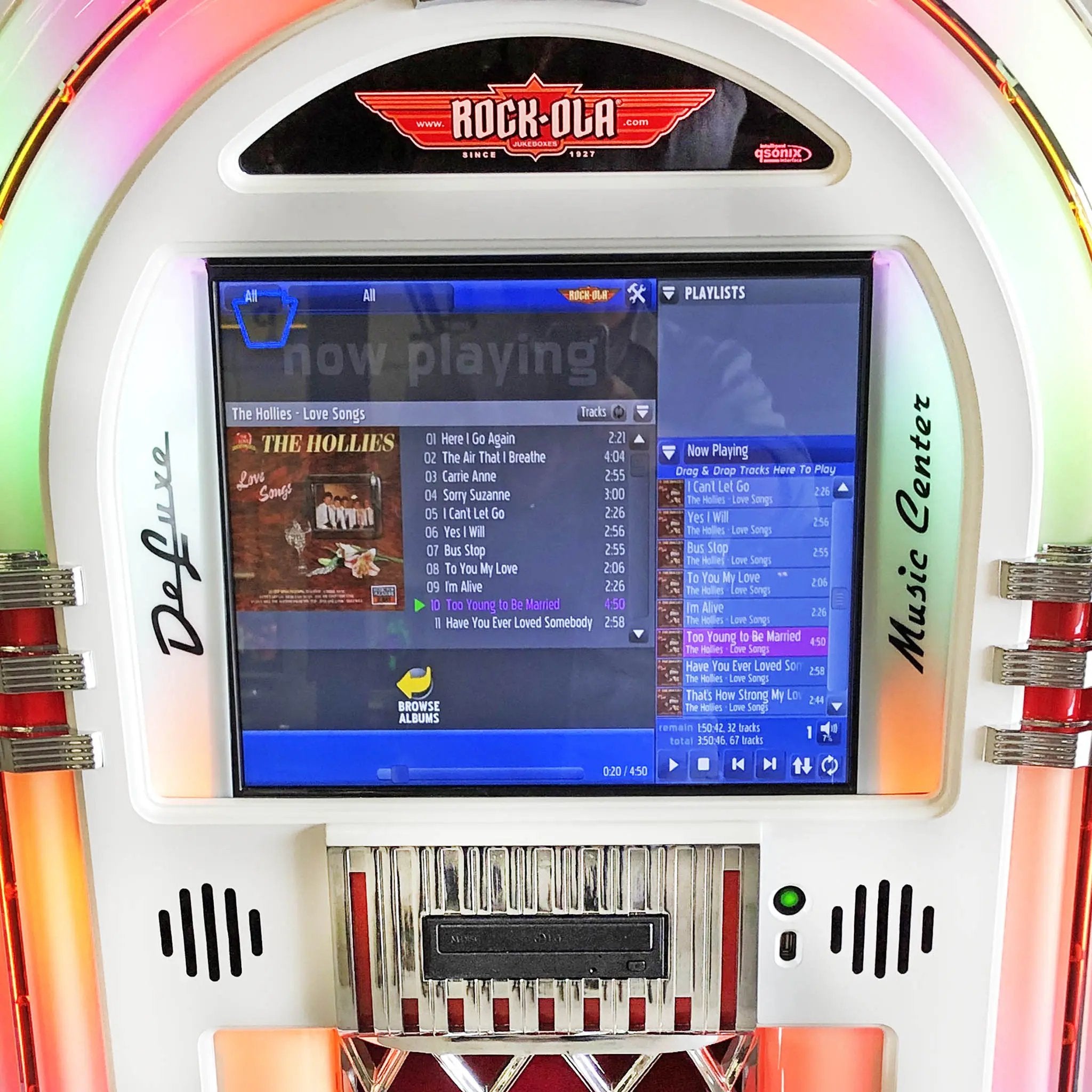 rock-ola-bubbler-qb-8-digital-music-center-jukebox-gloss-white image 2