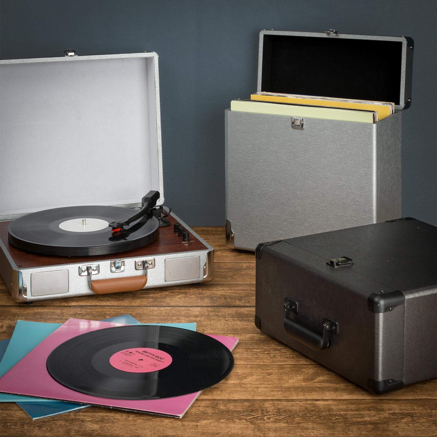 auna-vinylbox-schallplattenkoffer-f-r-30x-12-lps-aluminium-schwarz image 6