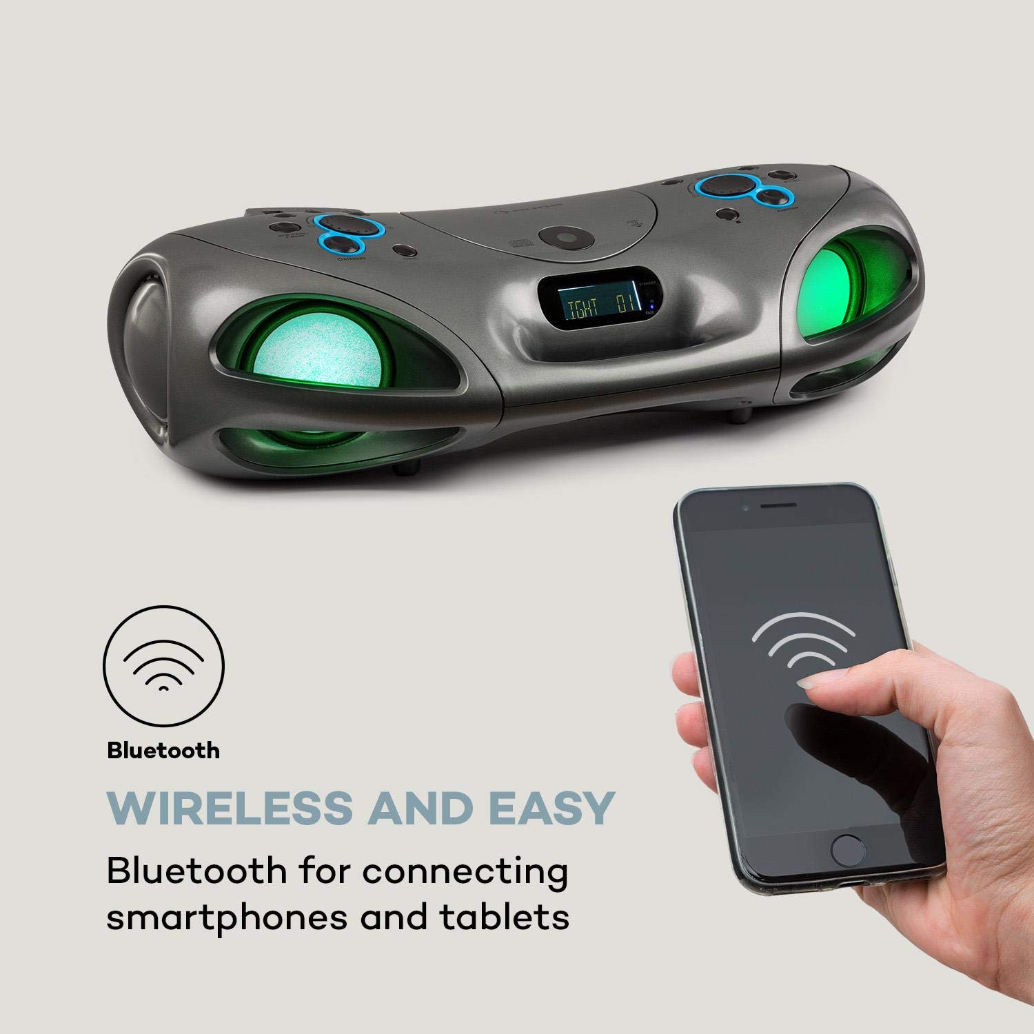 auna-spacewoofer-boombox-mit-cd-player-mobile-musikbox-40-watt-grau image 4