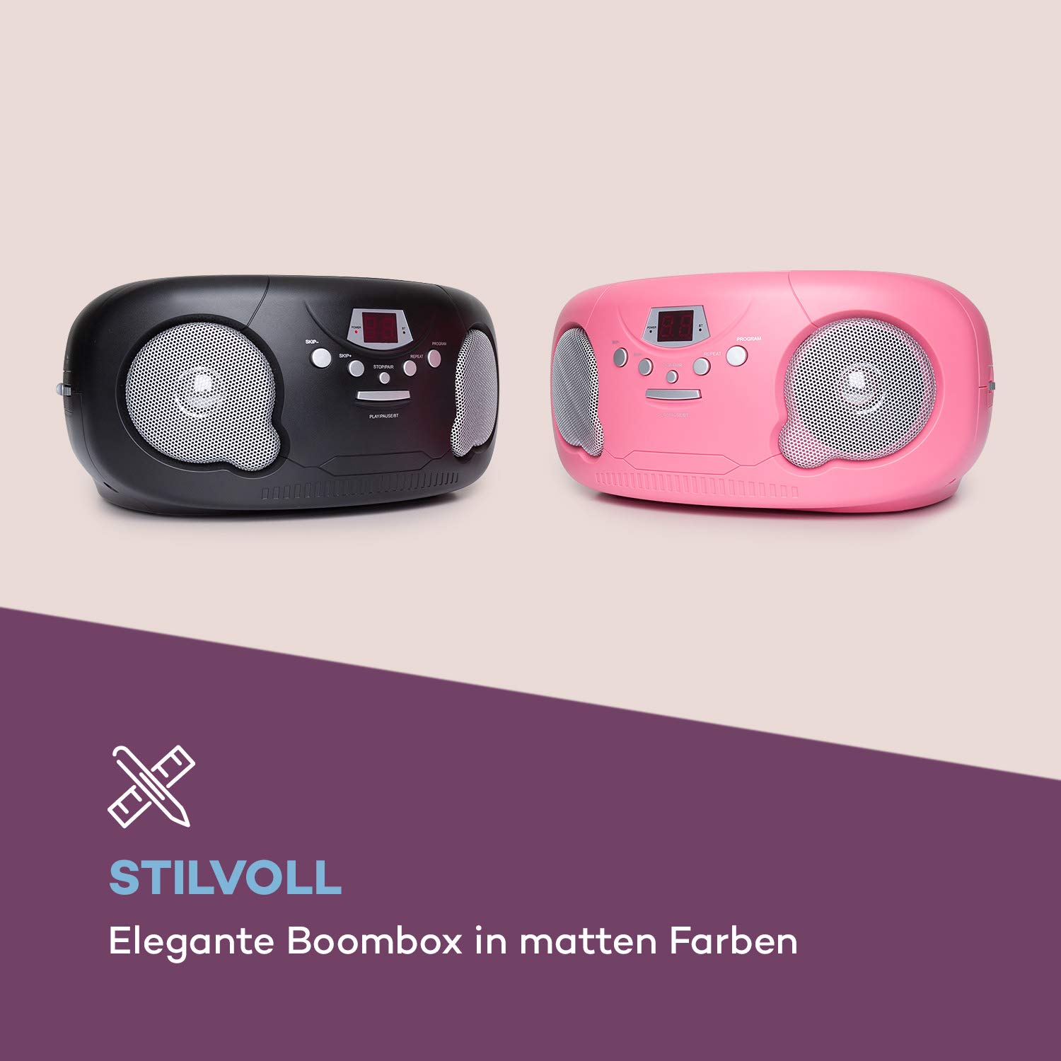 auna-black-bonbon-cd-boombox-bluetooth-ukw-schwarz image 7