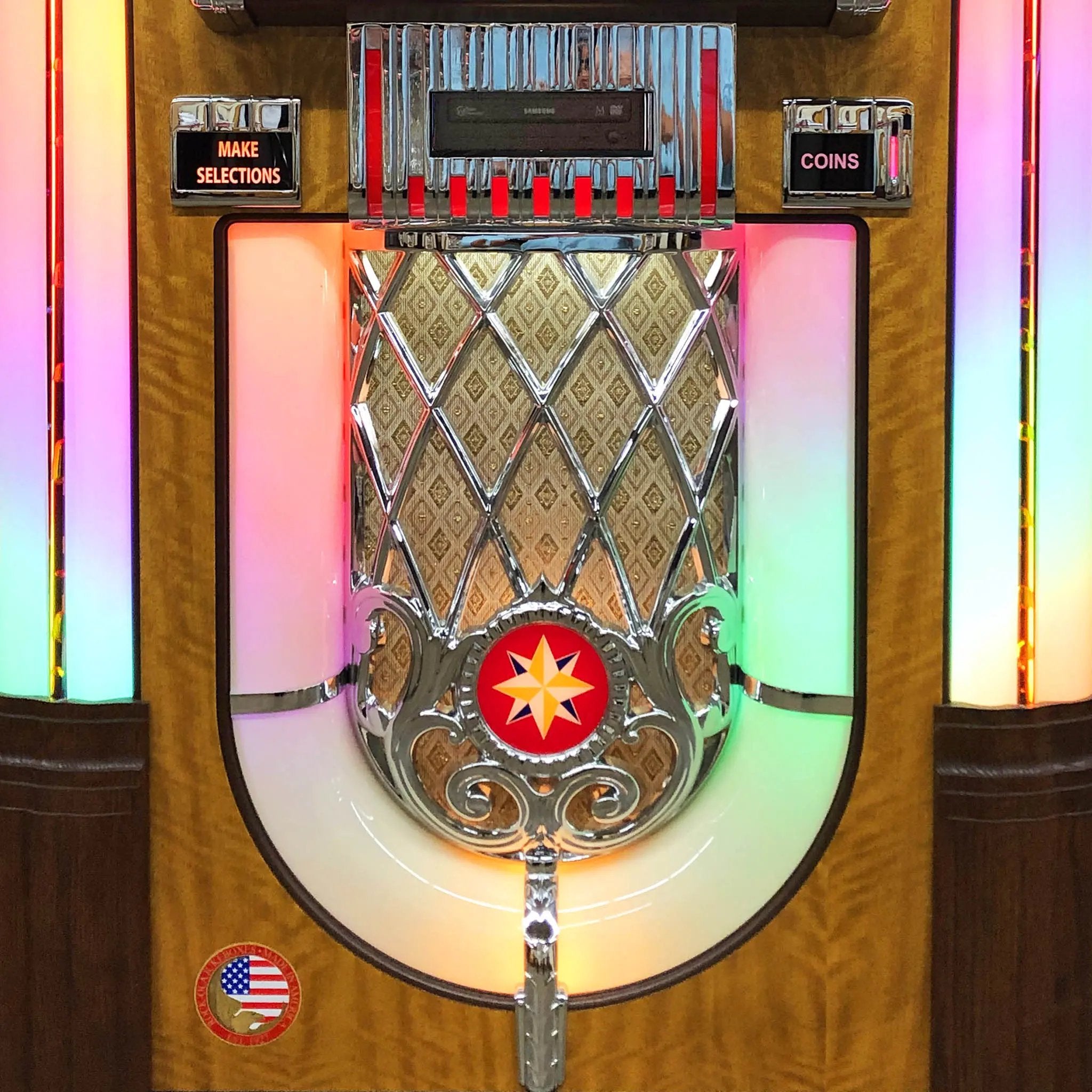 rock-ola-qb-8-bubbler-digital-music-center-jukebox-walnut-touchscreen image 7