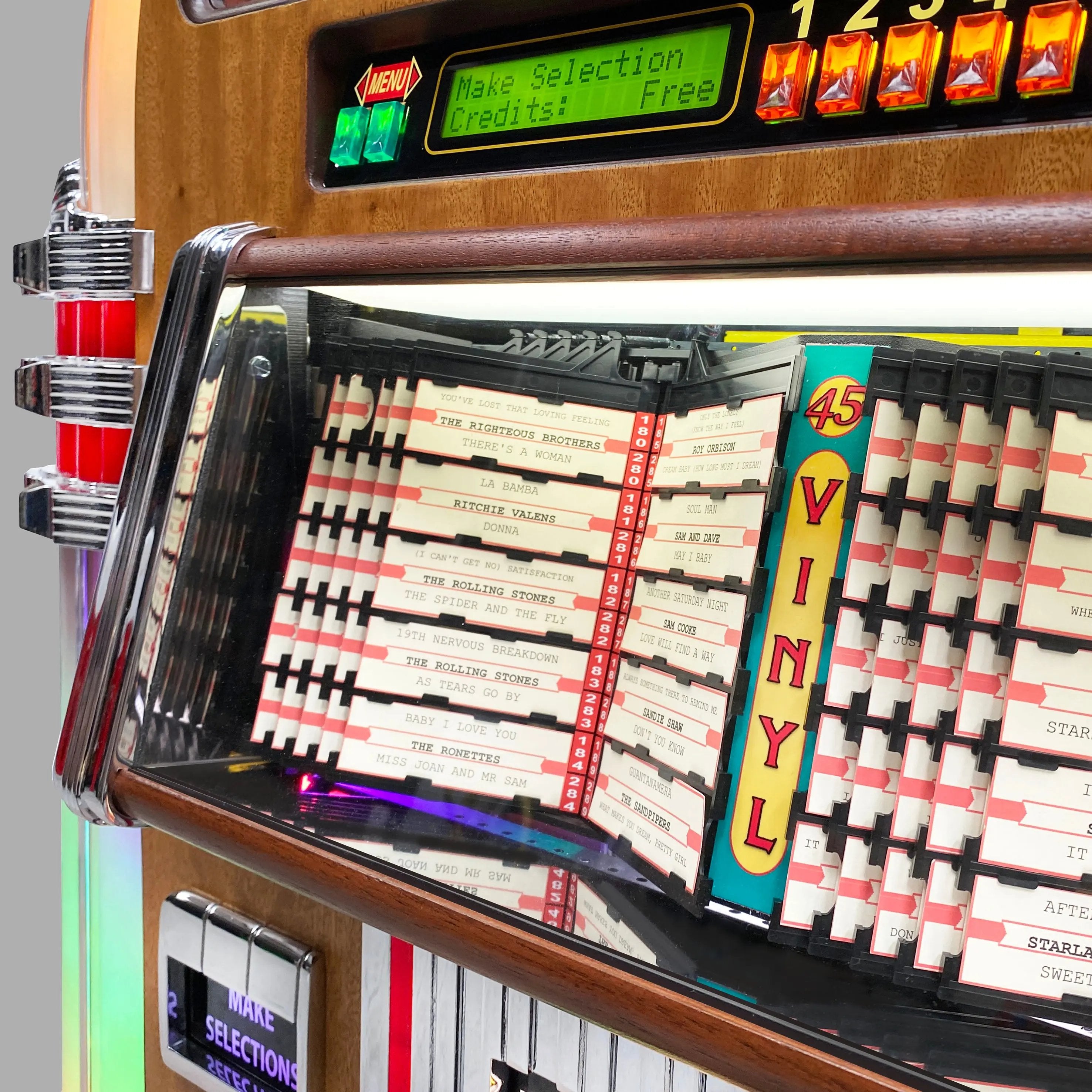 rock-ola-bubbler-vinyl-45-deluxe-jukebox-walnuss-bluetooth image 2