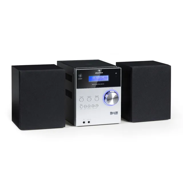 auna-mc-20-dab-micro-stereoanlage-silber-mini-hifi-anlage-mit-bluetooth-und-cd image 1