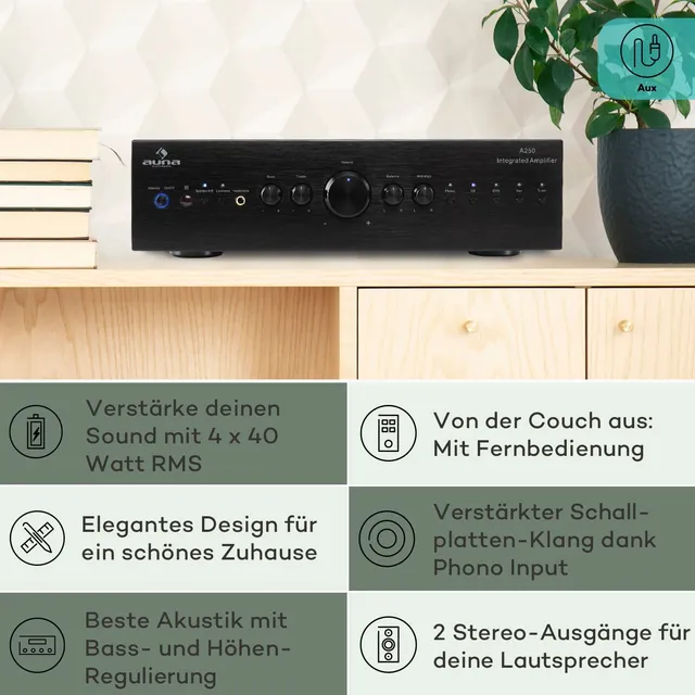 auna-av2-cd708-hifi-stereo-verst-rker-mit-5-cinch-eing-ngen-und-3-band-eq image 1